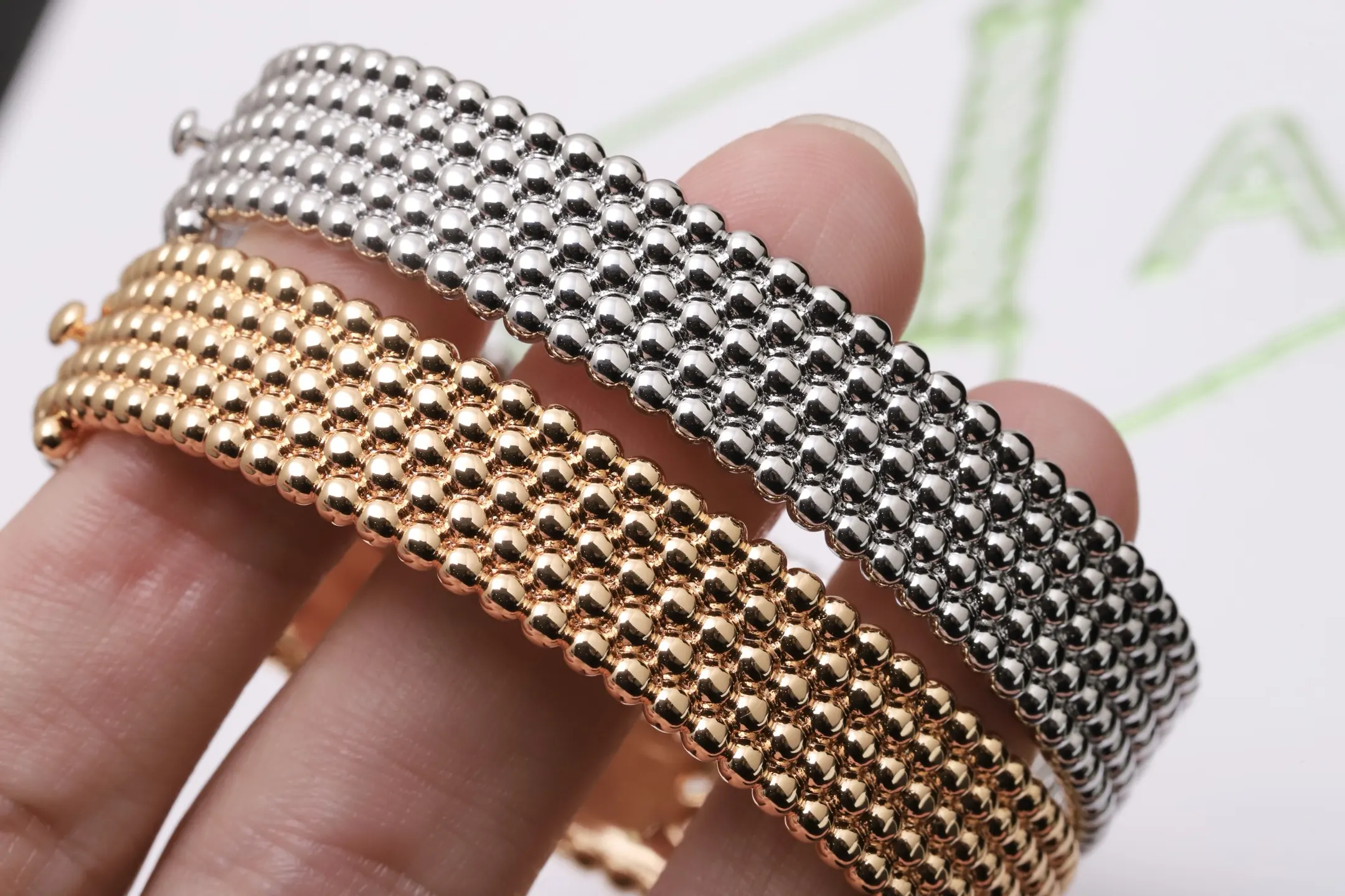 Perlée Diamonds Bangle (Gold-Plated Brass) D17517667 — view 7