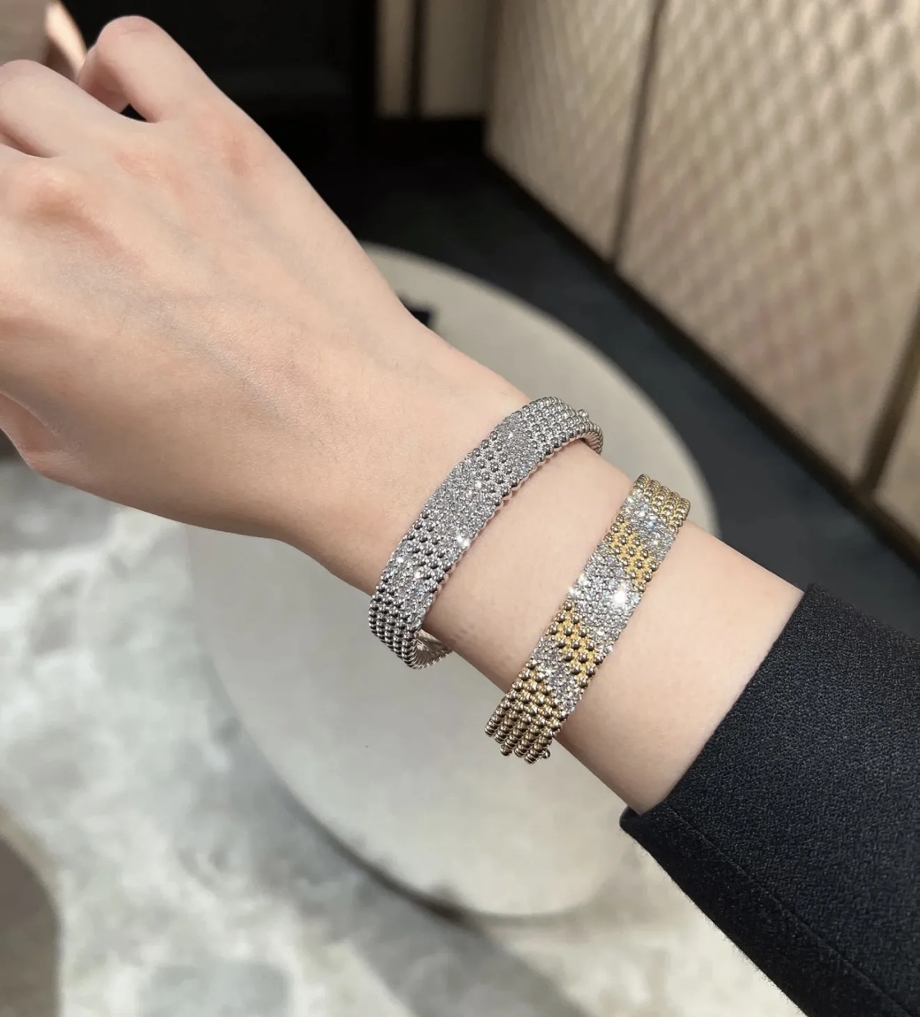 Perlée Diamonds Bangle (Gold-Plated Brass) D17517667 — view 8