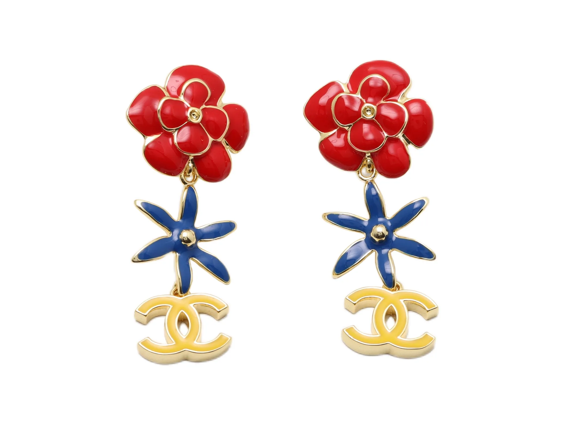 Camellia and Starfish Drop Earrings D14017038