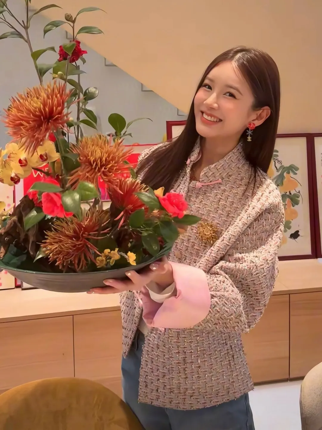 Camellia and Starfish Drop Earrings D14017038 — view 8