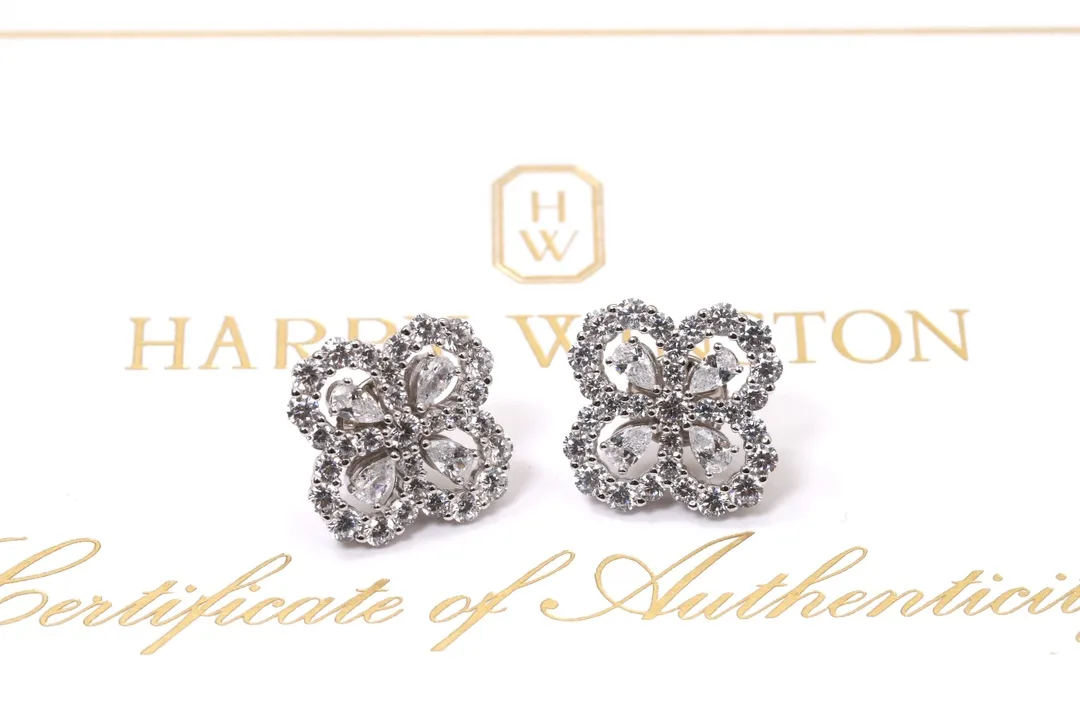 Diamond Loop Cluster Stud Earrings (Sterling Silver) D32516614 — view 4