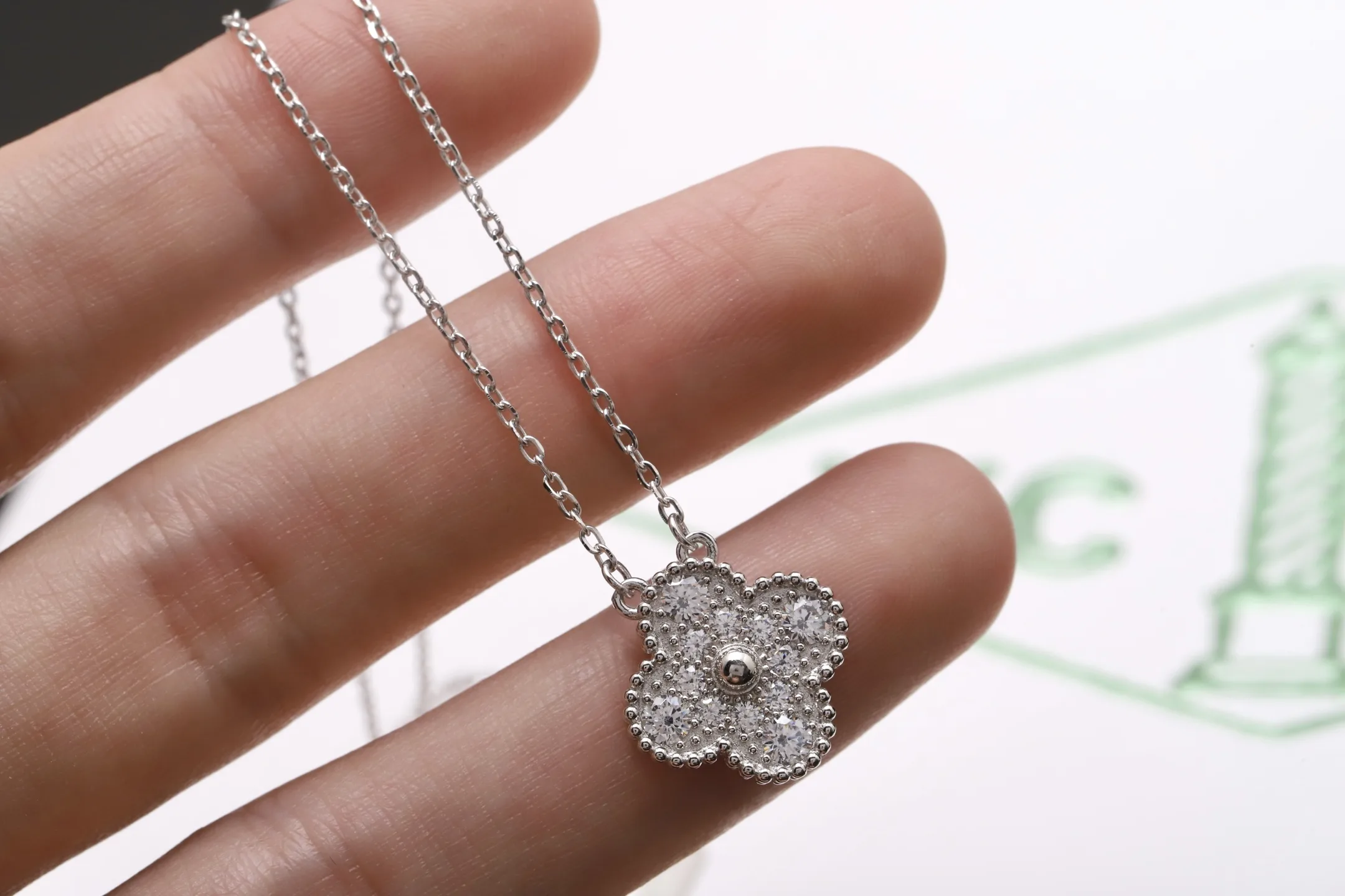 Alhambra Vintage Motif Diamond Necklace (Sterling Silver) D13017400 — view 5