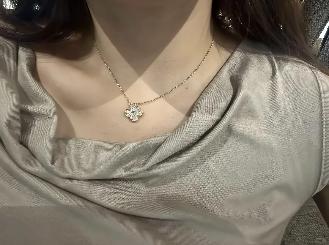 Alhambra Vintage Motif Diamond Necklace (Sterling Silver) D13017400 — view 8