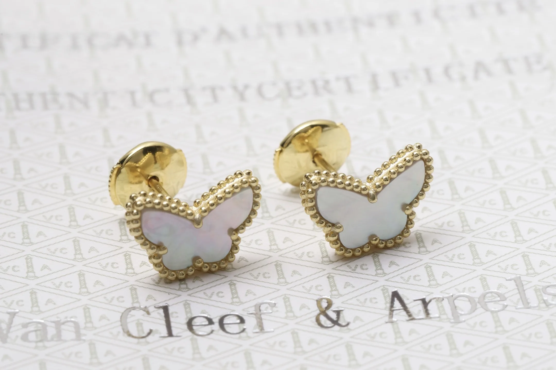 Sweet Alhambra Butterfly Stud Earrings (Sterling Silver) D18016939 — view 3