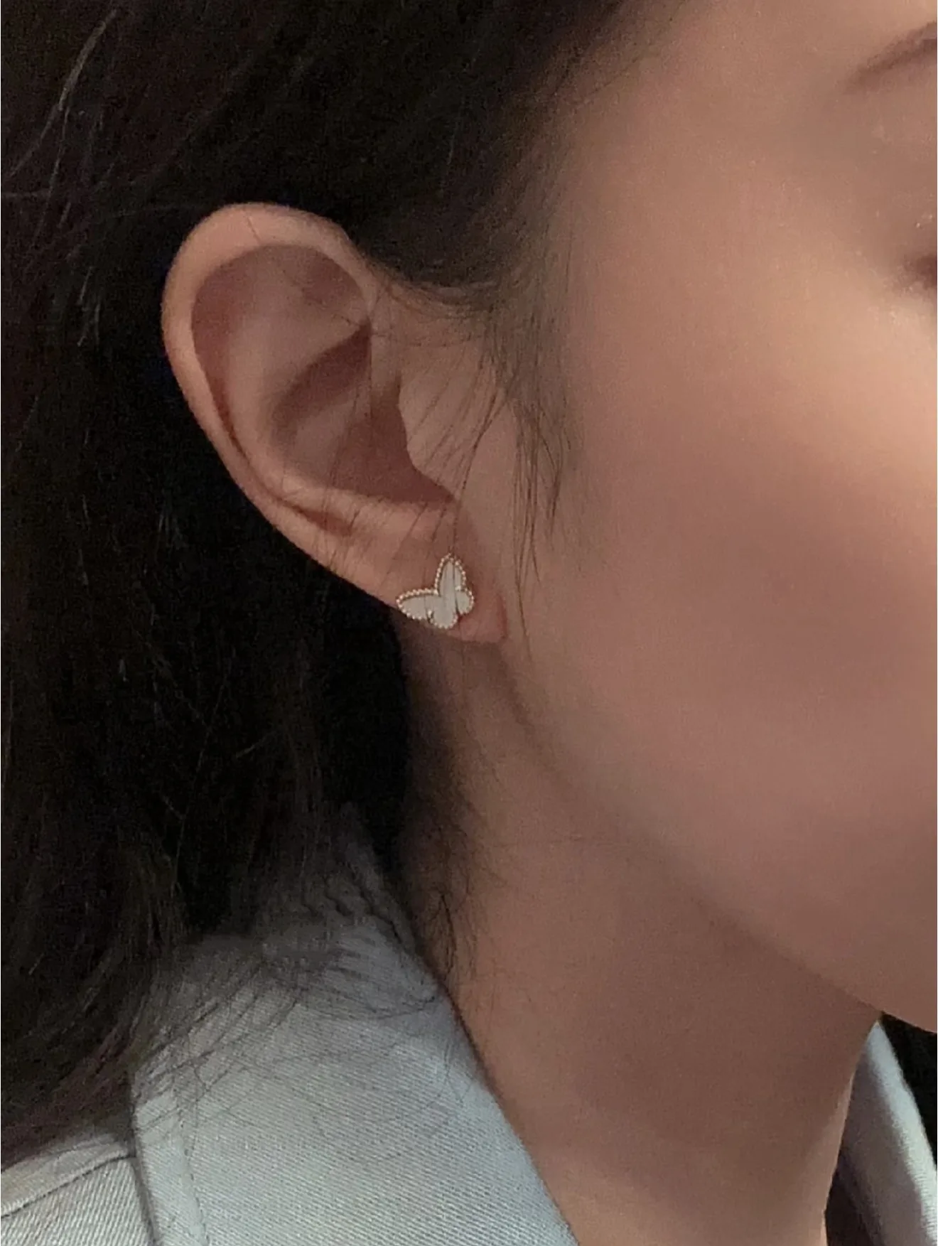 Sweet Alhambra Butterfly Stud Earrings (Sterling Silver) D18016939 — view 9