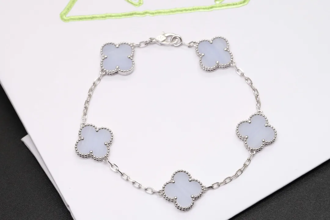 Vintage Alhambra 5-Motif Chalcedony Bracelet (Sterling Silver) D29016586 — view 3