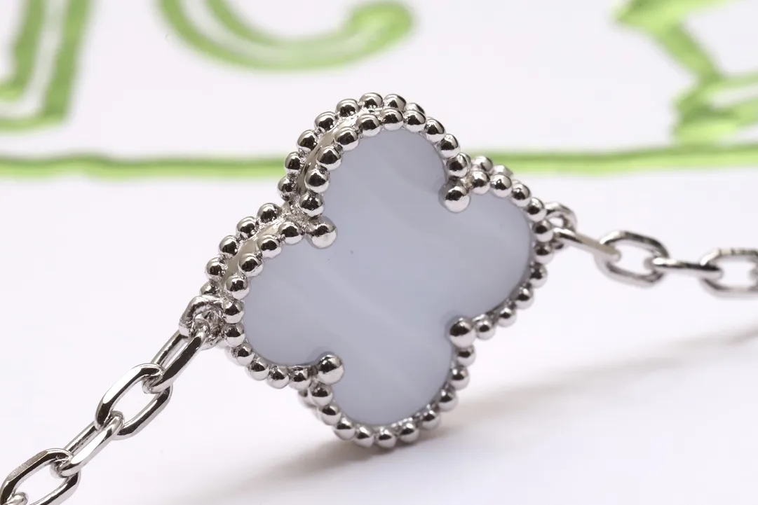 Vintage Alhambra 5-Motif Chalcedony Bracelet (Sterling Silver) D29016586 — view 5