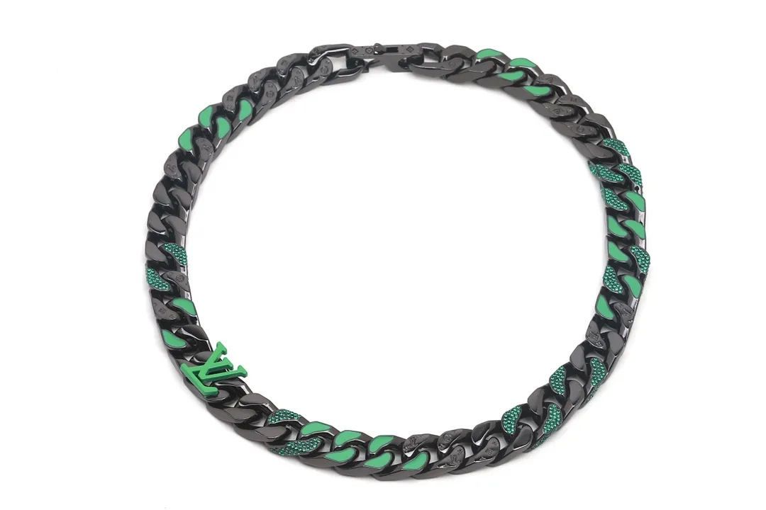 Monogram Enamel and Crystal Chain Necklace D21016743