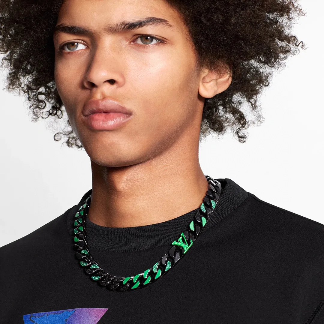 Monogram Enamel and Crystal Chain Necklace D21016743 — view 8