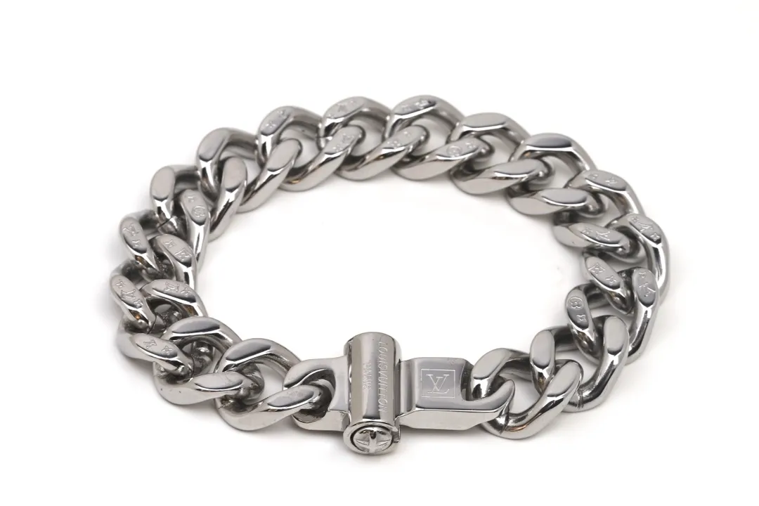 Monogram Engraved Cuban Chain Bracelet D14016556