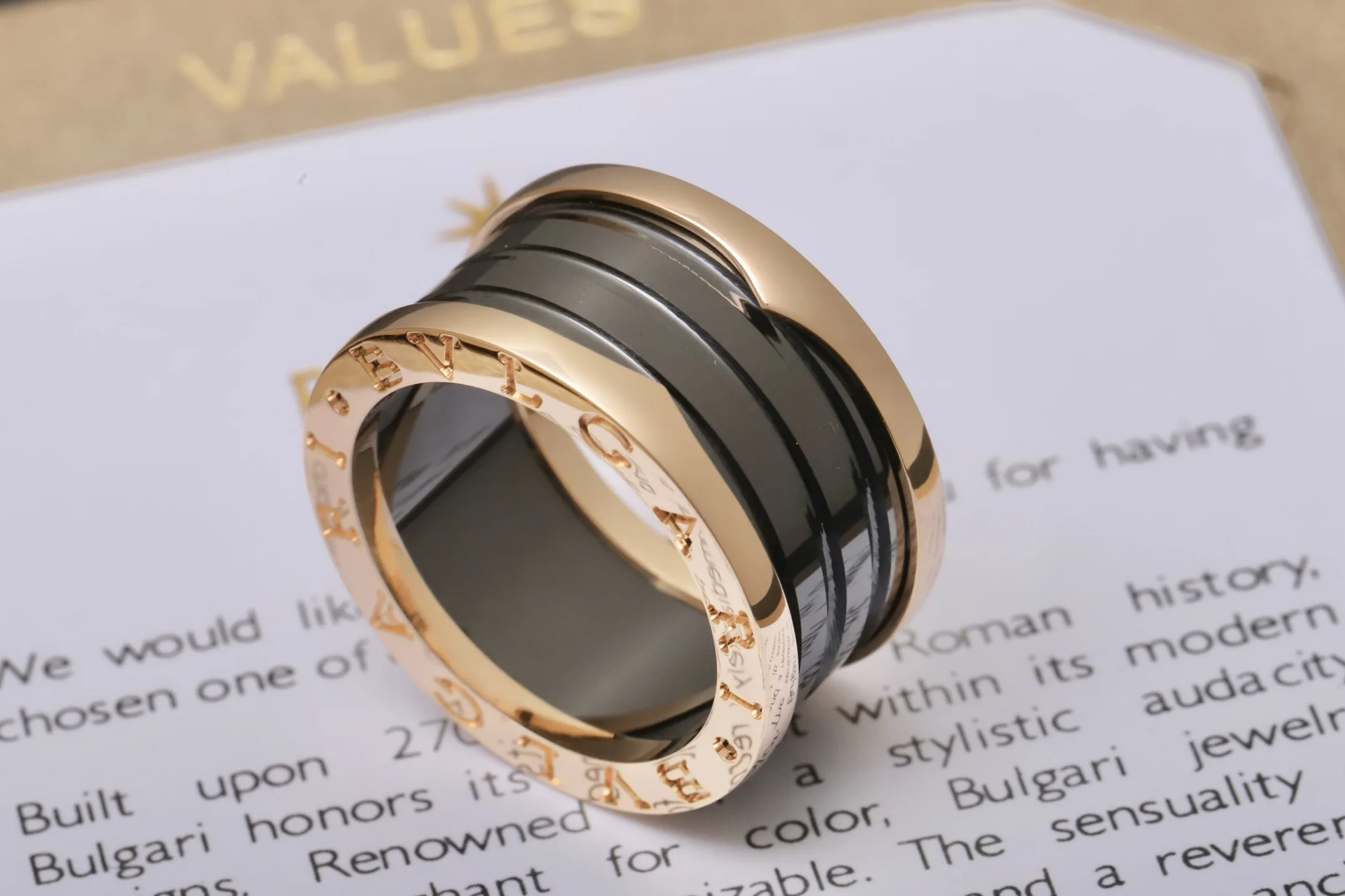 B.zero1 Rock Four-Band Ring in Black Ceramic D20017208 — view 5
