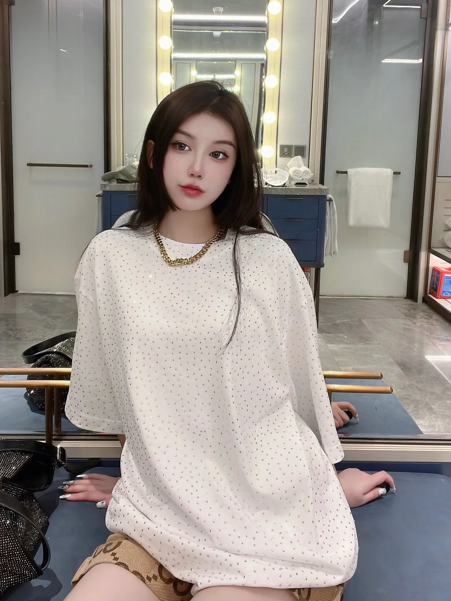 Crystal-Embellished Oversized T-Shirt D14011440 — view 2
