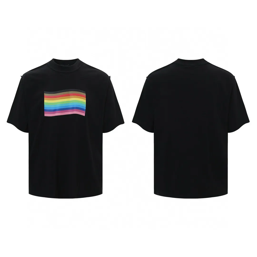 Rainbow Flag Print Oversized T-Shirt D14011427 — view 4