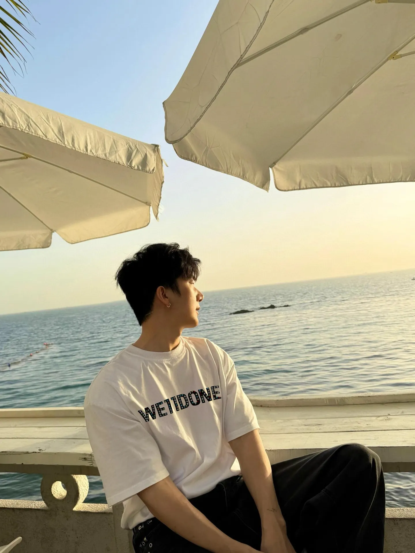 Rhinestone Logo Cotton T-Shirt D14011421