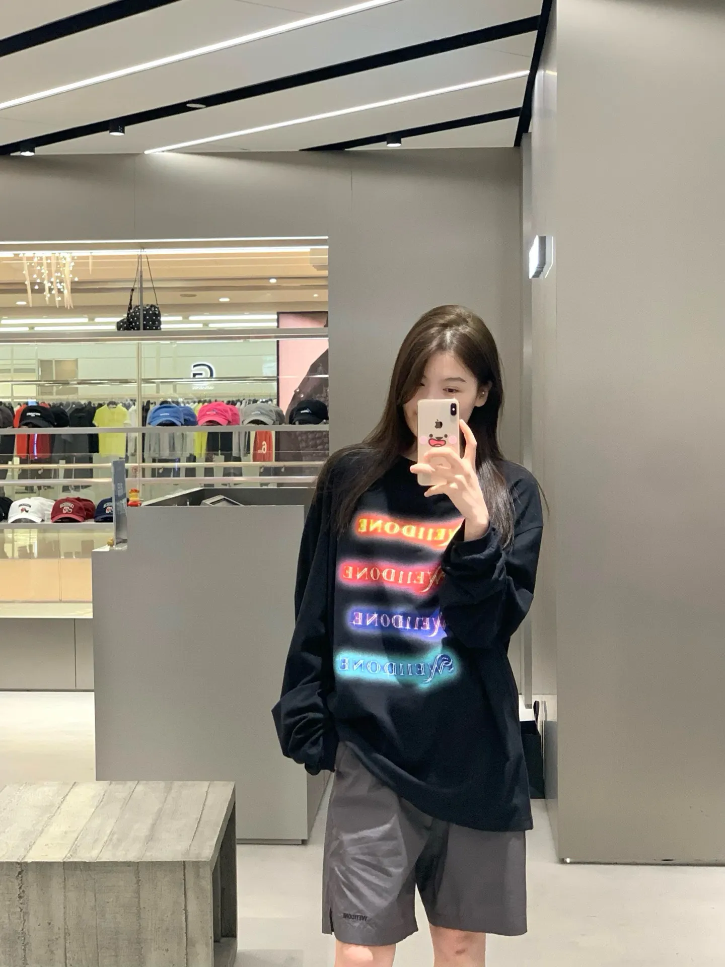 Neon Logo Long-Sleeve Cotton T-Shirt D14011417 — view 5