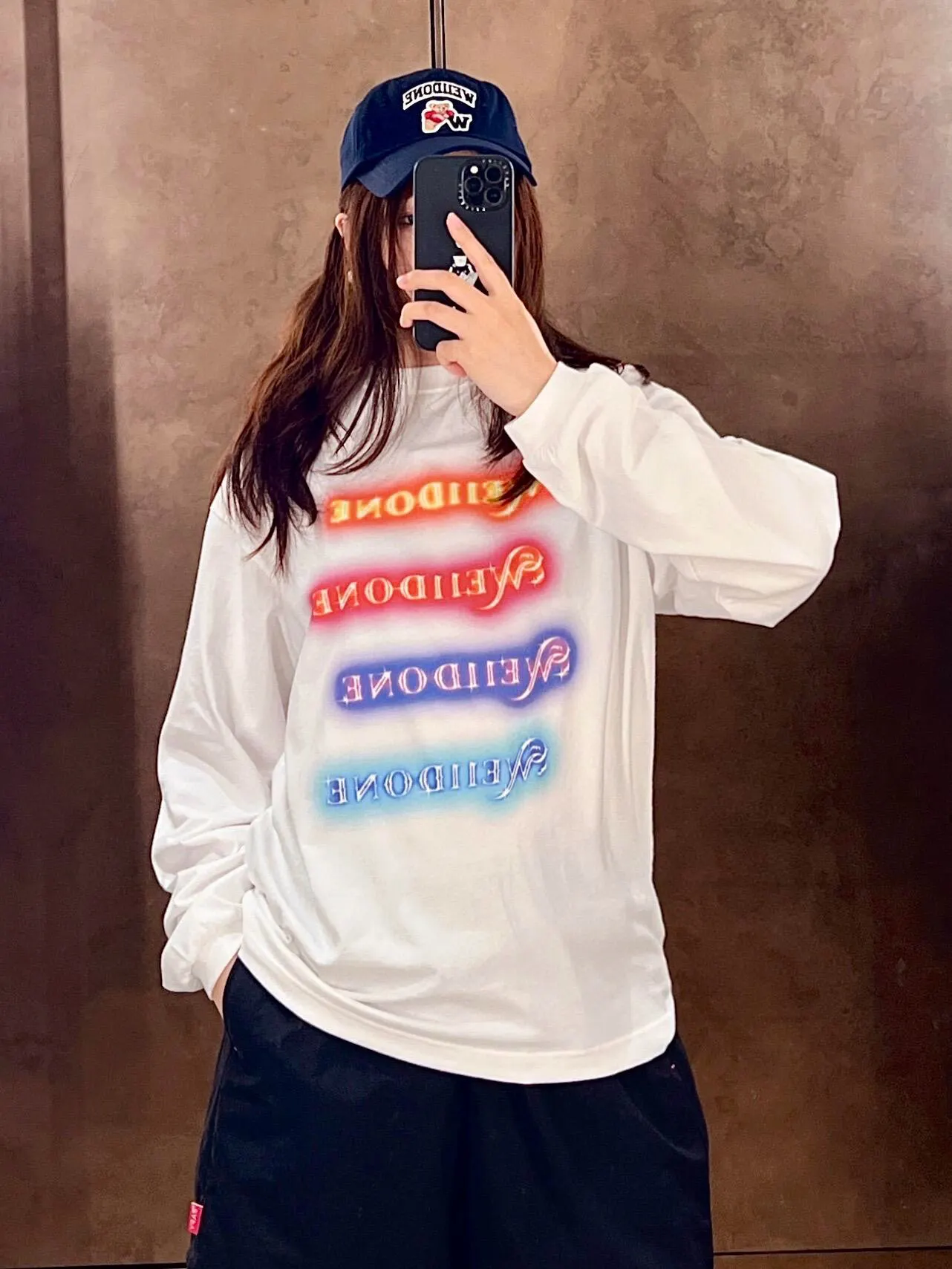 Neon Logo Long-Sleeve Cotton T-Shirt D14011416
