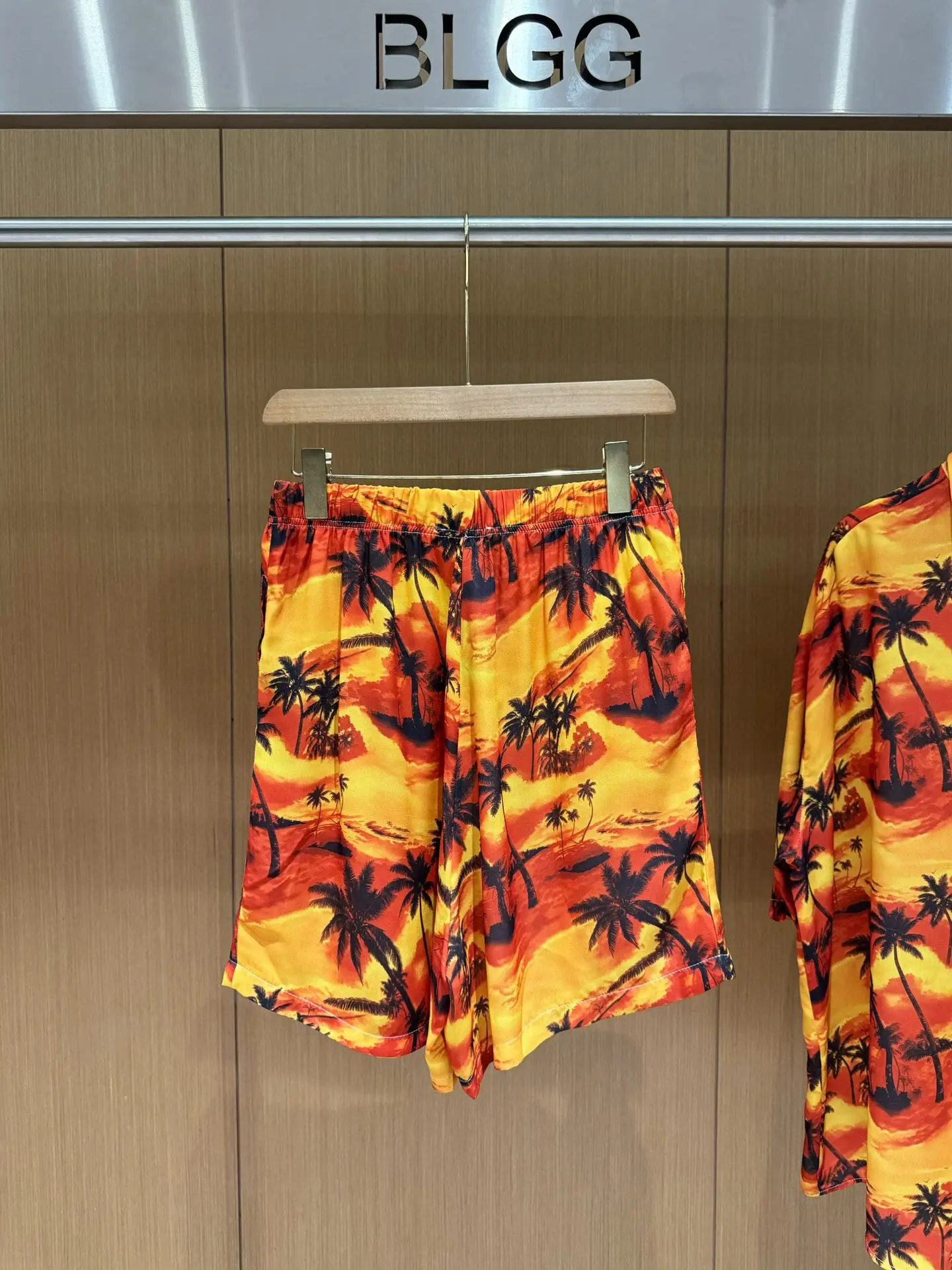 Palm Tree Print Chiffon Shorts D14011412 — view 2