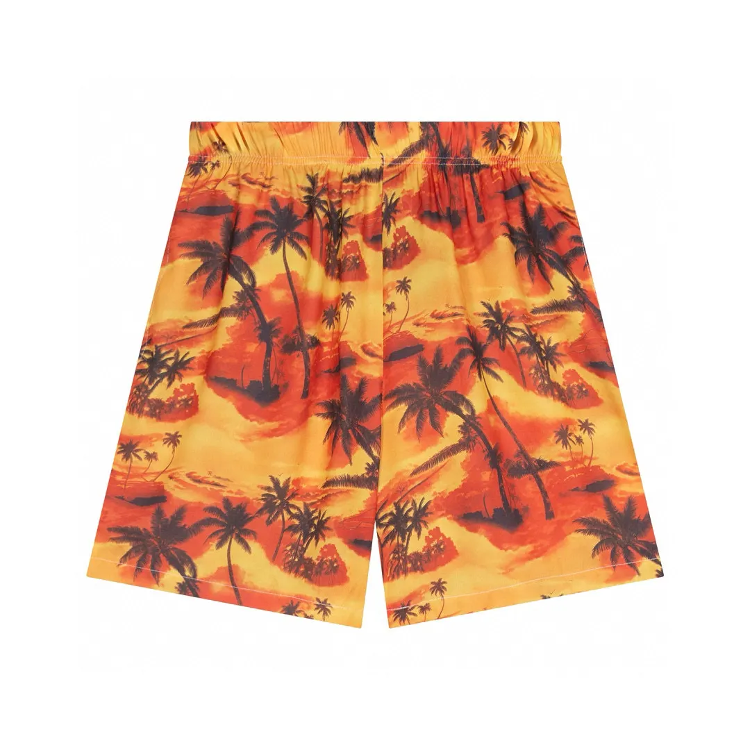 Palm Tree Print Chiffon Shorts D14011412 — view 4
