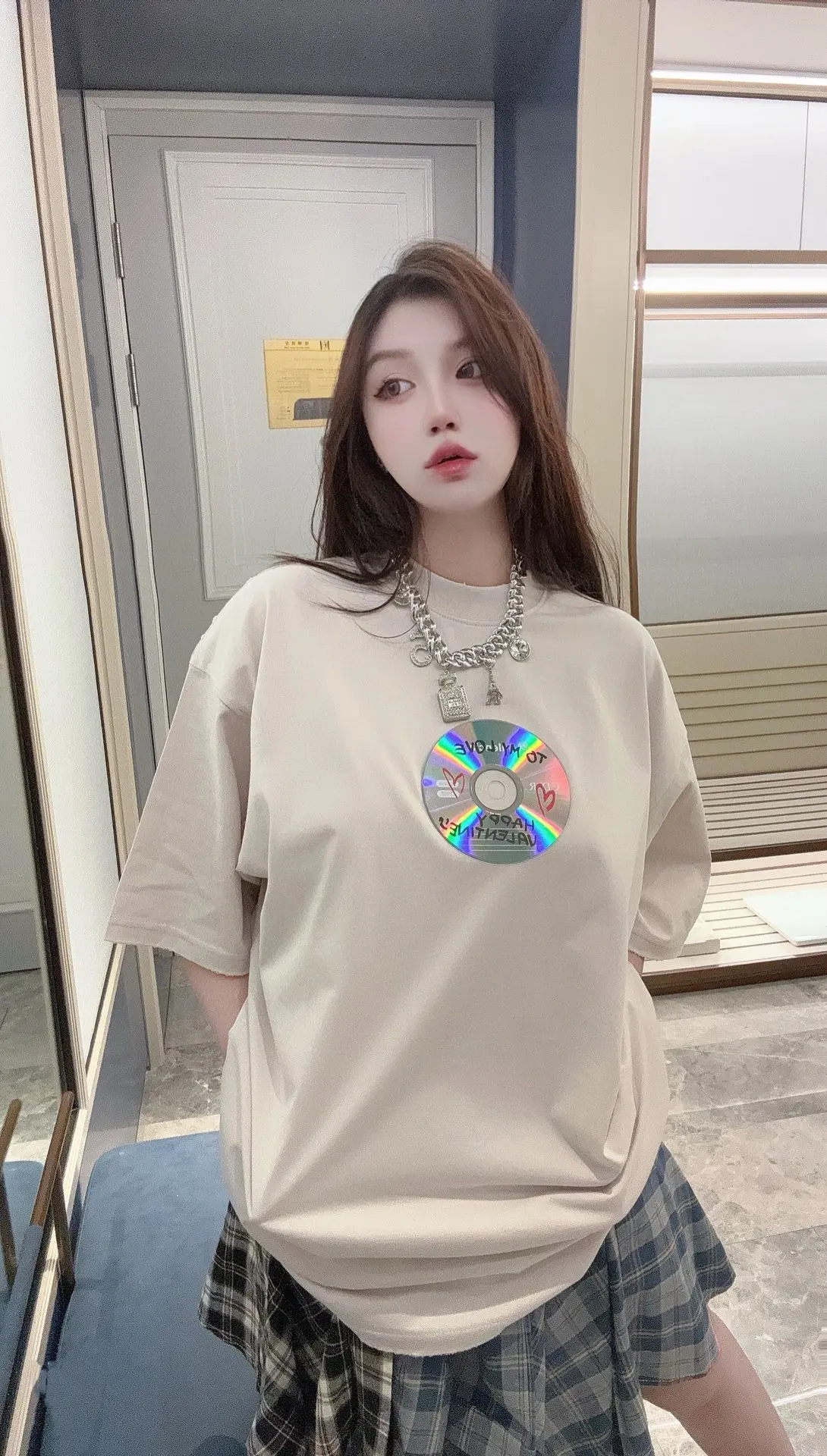 CD Graphic Print Oversized T-Shirt D14011430 — view 2