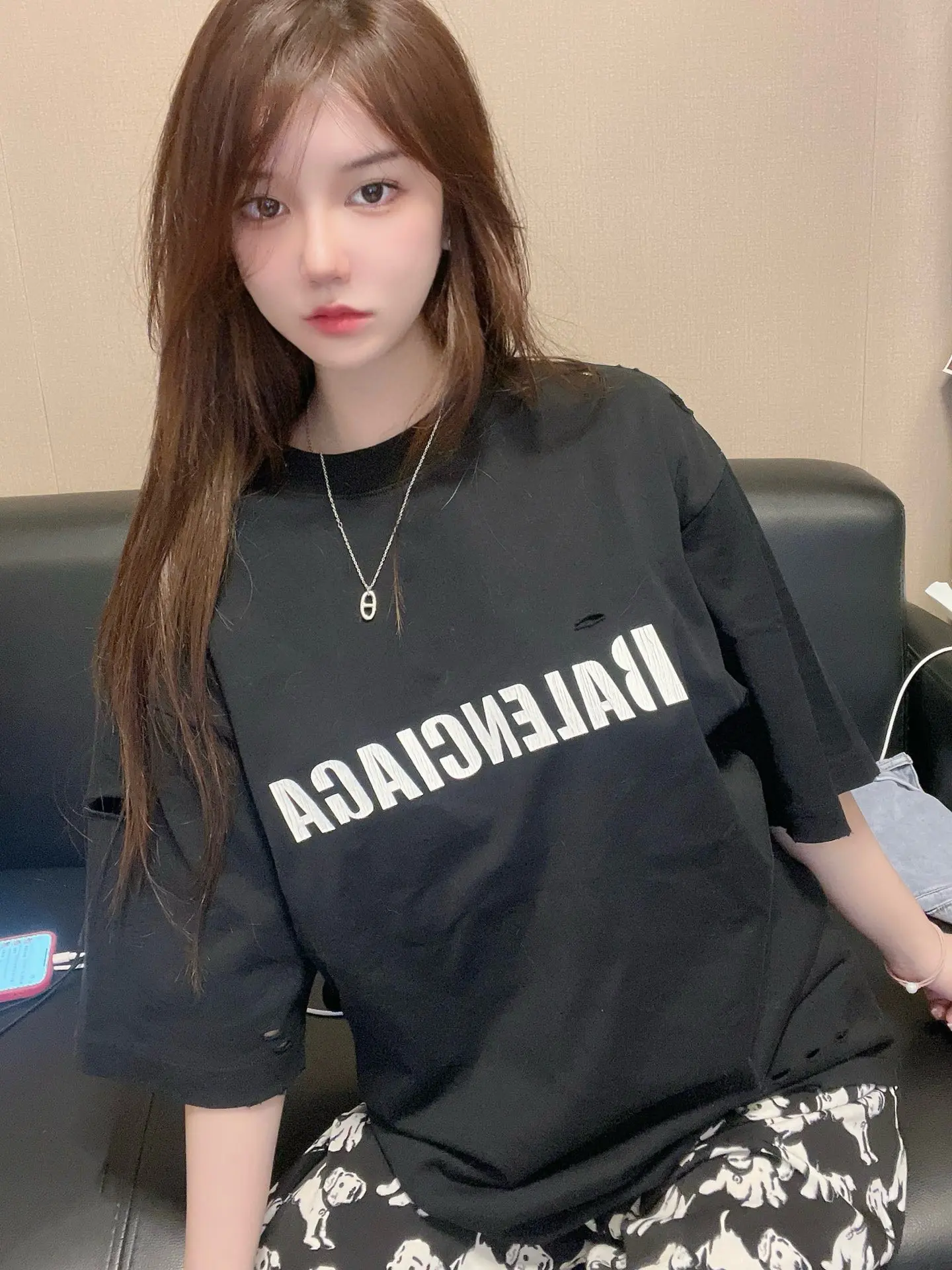 Logo Print Oversized Cotton T-Shirt D14011433 — view 3