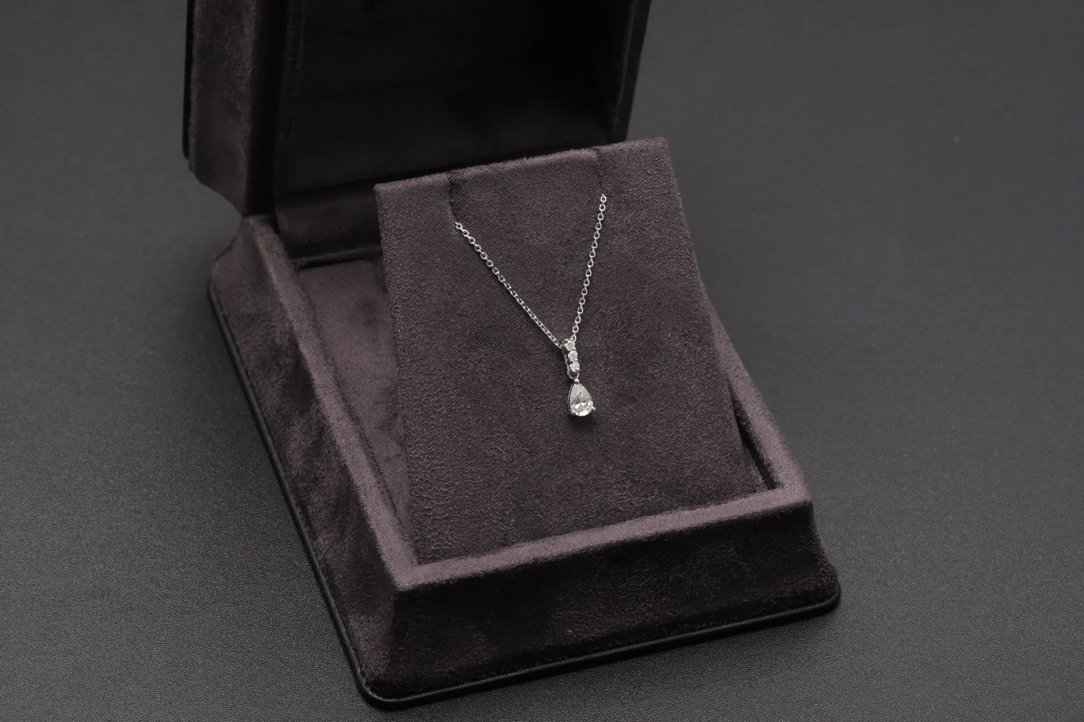 Pear-Cut Moissanite Pendant Necklace (Sterling Silver) D18016896 — view 2