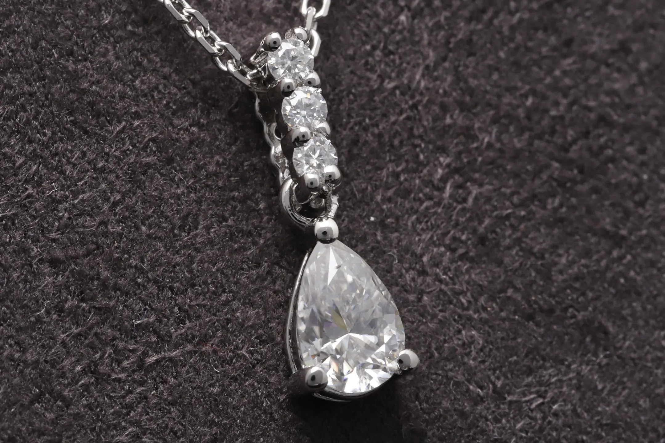 Pear-Cut Moissanite Pendant Necklace (Sterling Silver) D18016896 — view 3