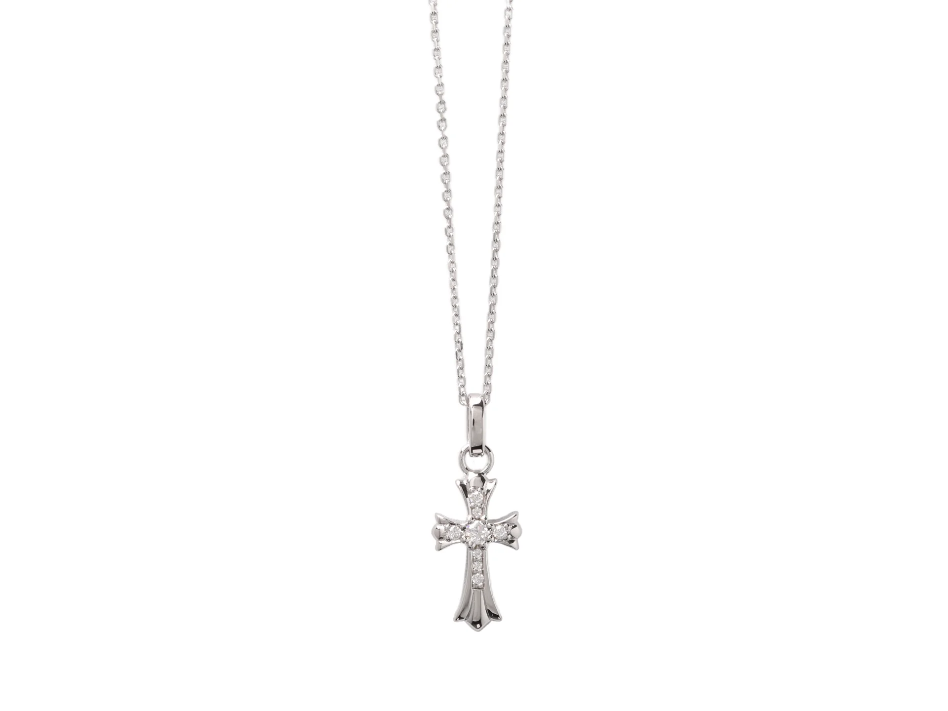 Moissanite Cross Pendant Necklace (Sterling Silver) D20016953