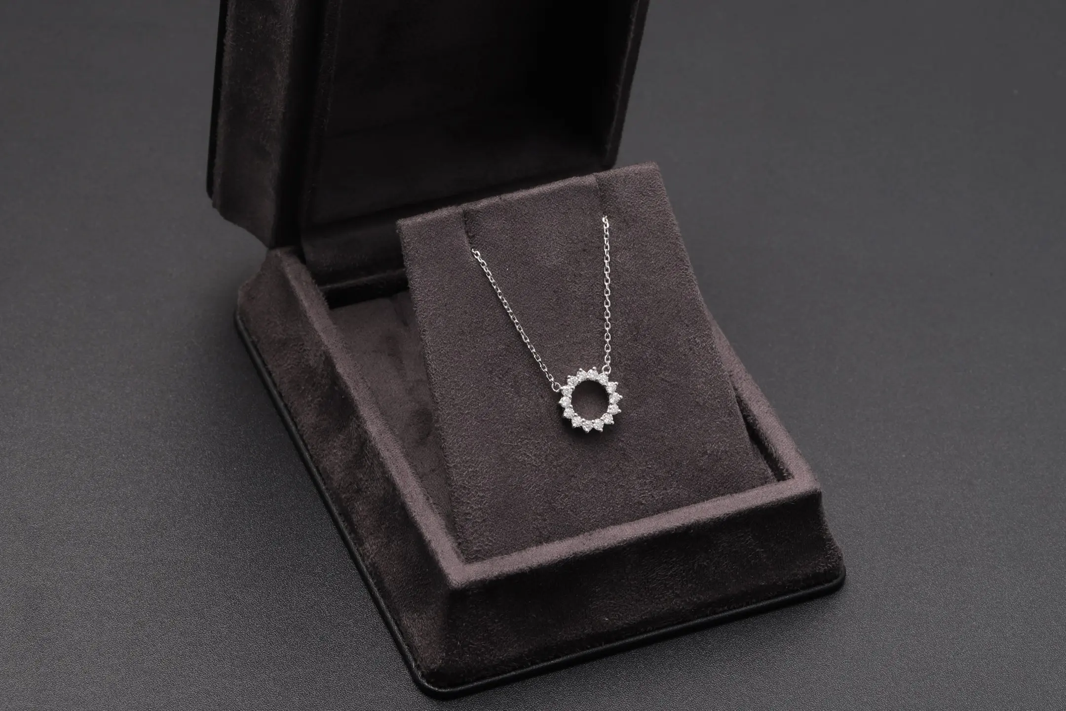 Sunburst Halo Pendant Necklace (Sterling Silver) D21516923 — view 2