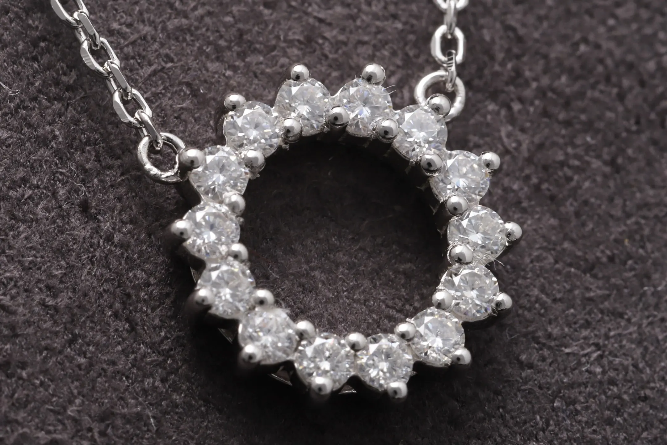 Sunburst Halo Pendant Necklace (Sterling Silver) D21516923 — view 3