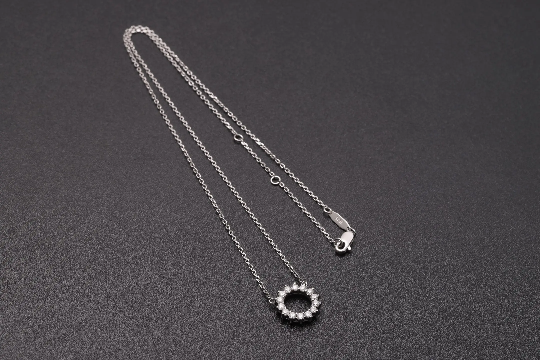 Sunburst Halo Pendant Necklace (Sterling Silver) D21516923 — view 8