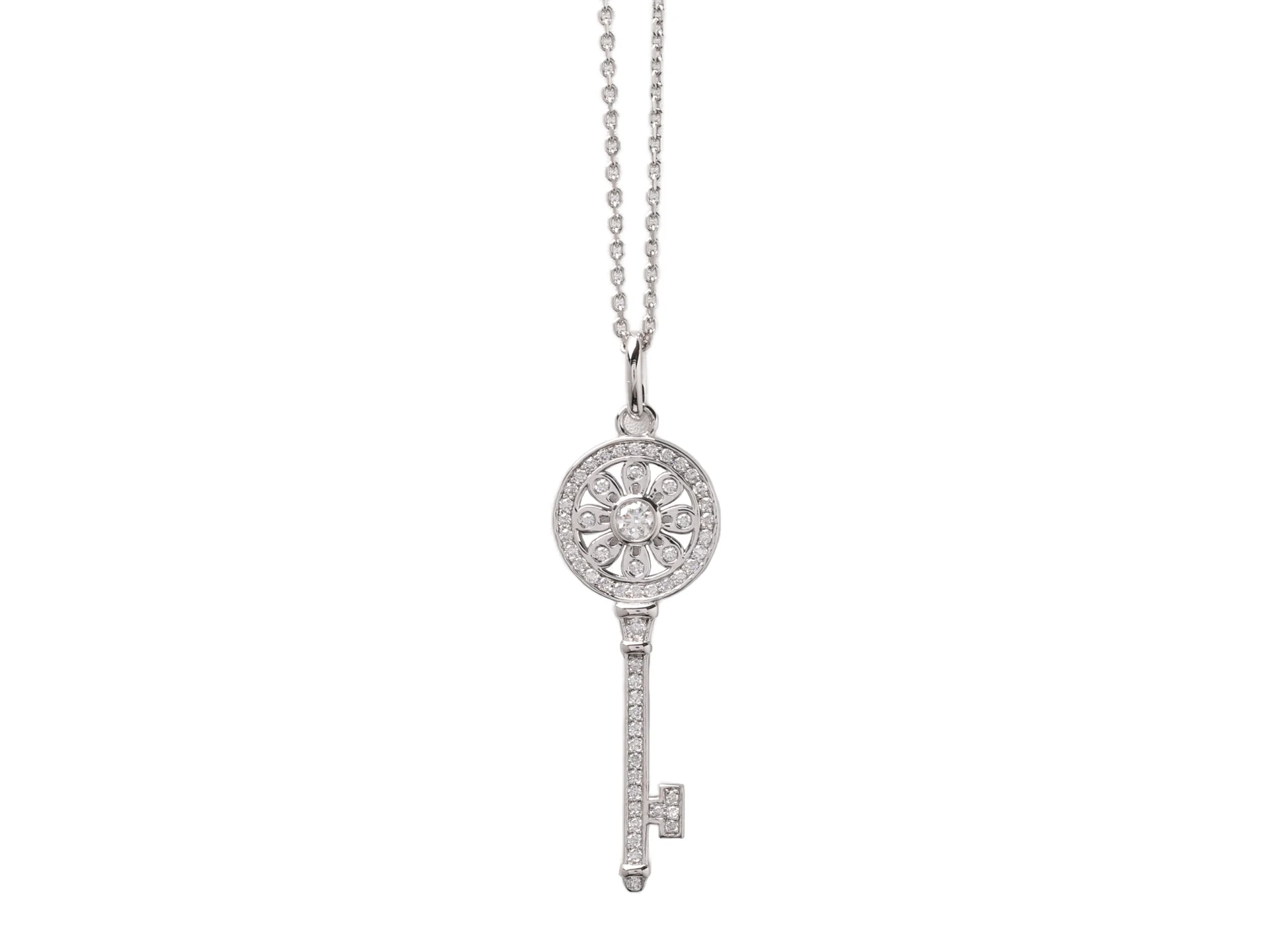 Sunflower Key Pendant Necklace (Sterling Silver) D27516863