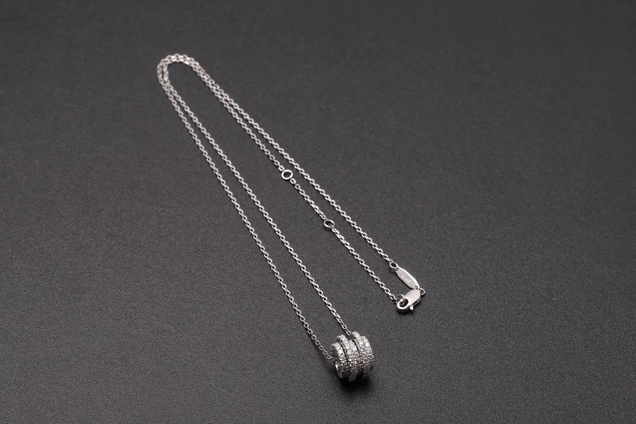 Cylinder Pendant Choker Necklace (Sterling Silver) D36516955 — view 7