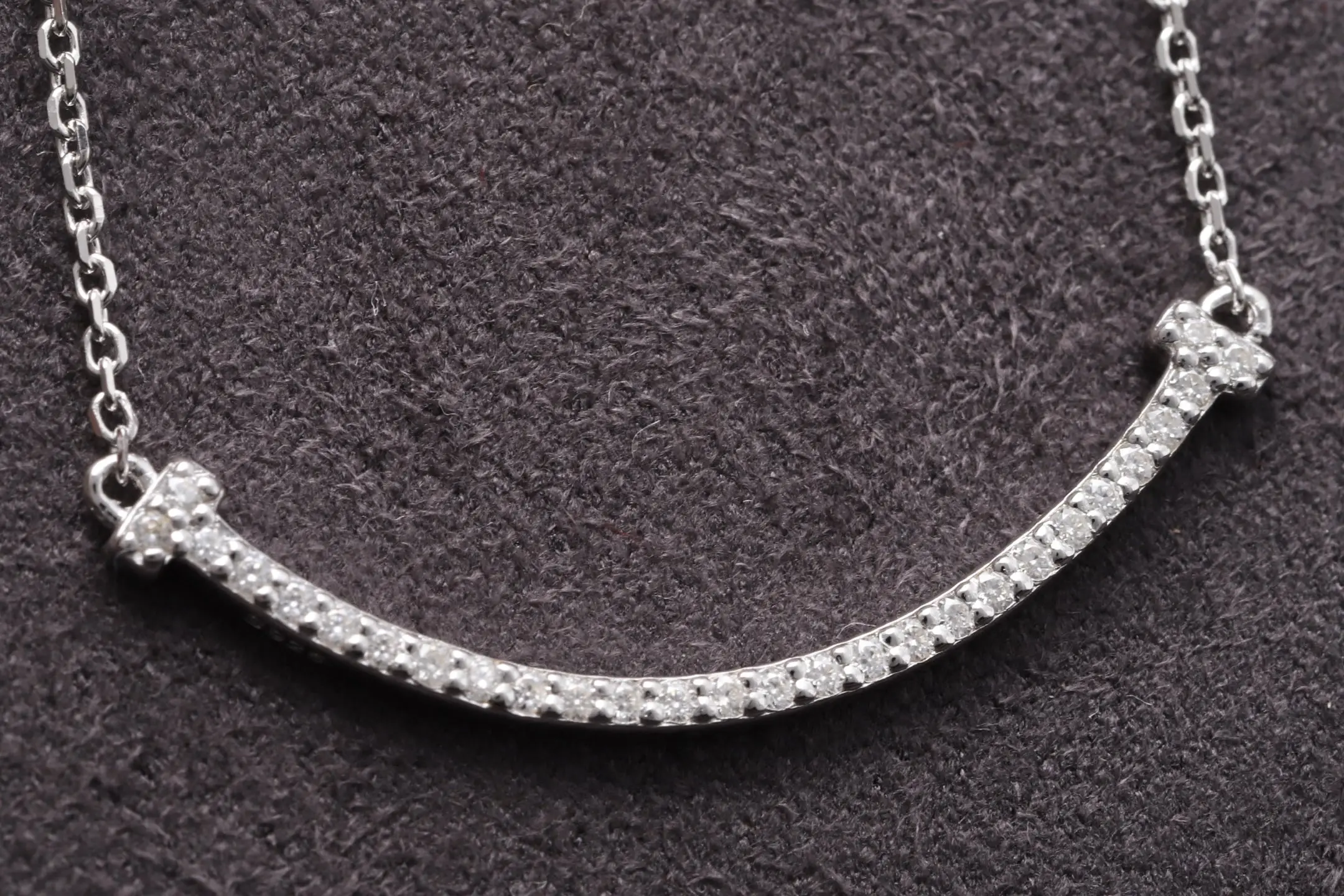 Smile Pavé Diamond Pendant Necklace (Sterling Silver) D18516925 — view 3