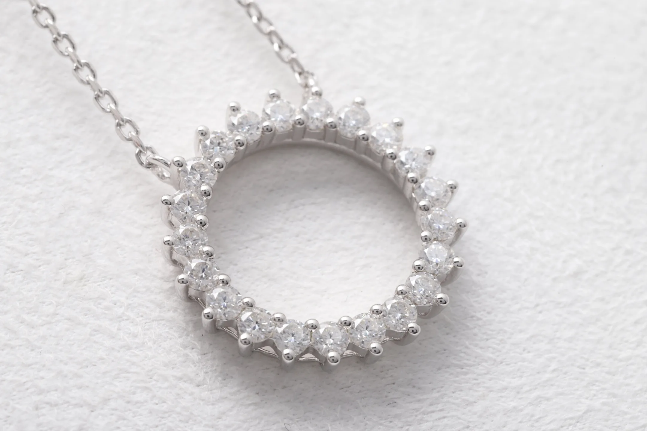 Circle of the Sea Moissanite Pendant Necklace (Sterling Silver) D24516864 — view 7