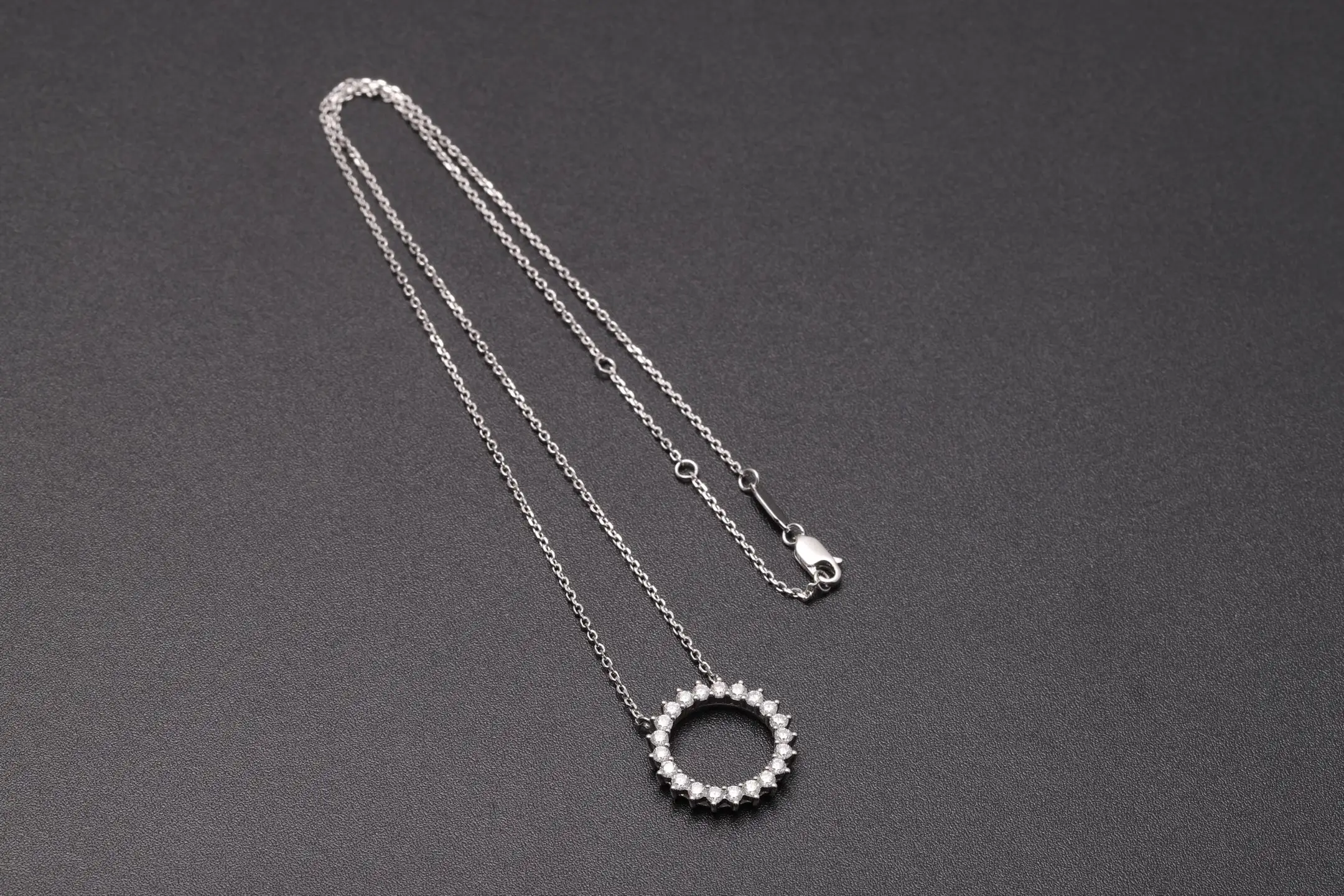 Circle of the Sea Moissanite Pendant Necklace (Sterling Silver) D24516864 — view 8