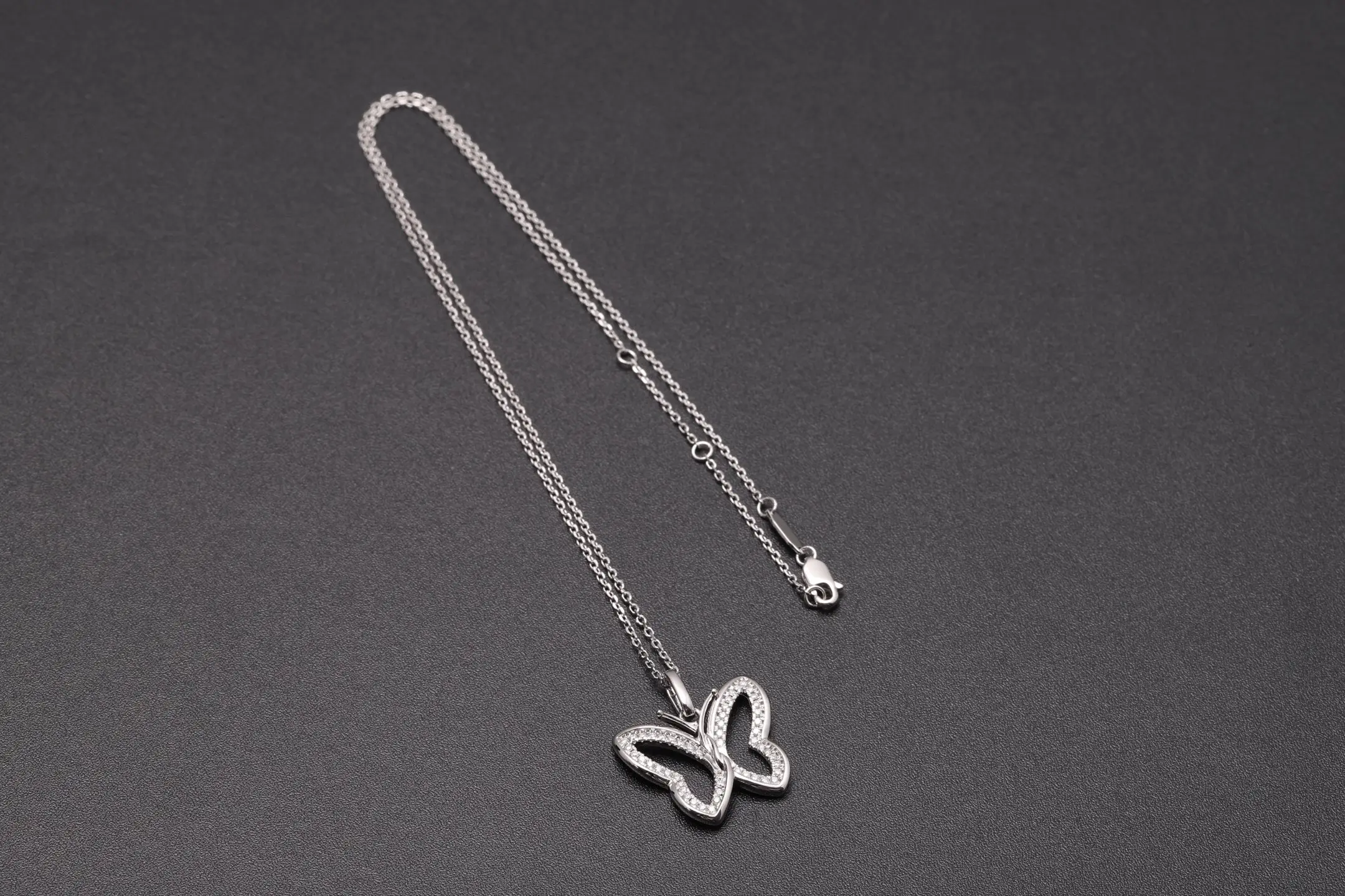 Butterfly Moissanite Pendant Necklace (Sterling Silver) D31516906 — view 8