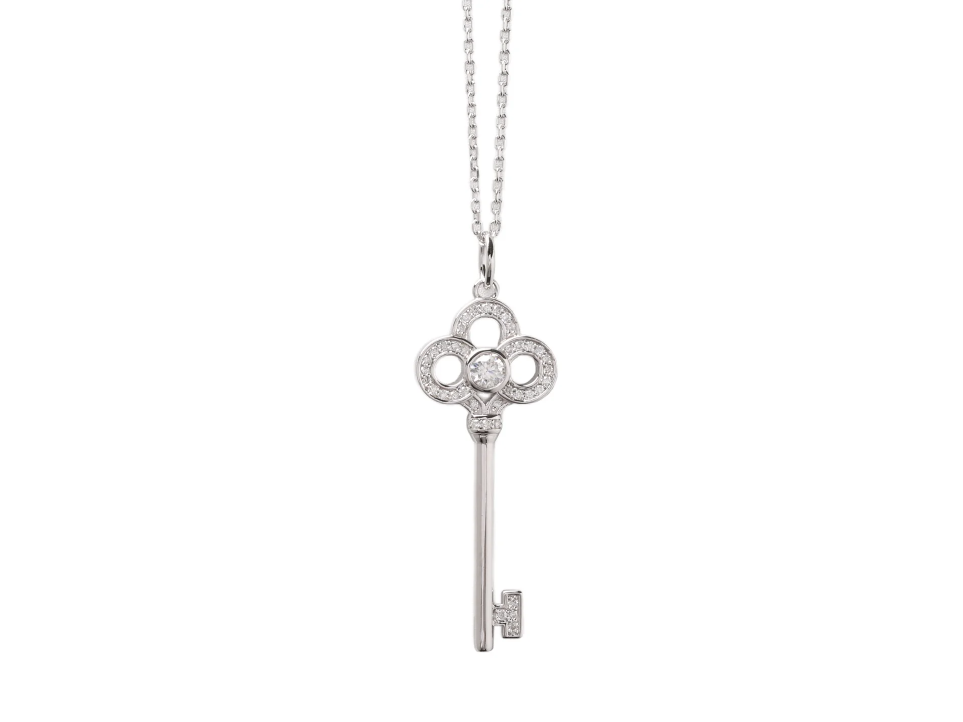 Fleur de Lis Key Pendant Necklace (Sterling Silver) D28516900