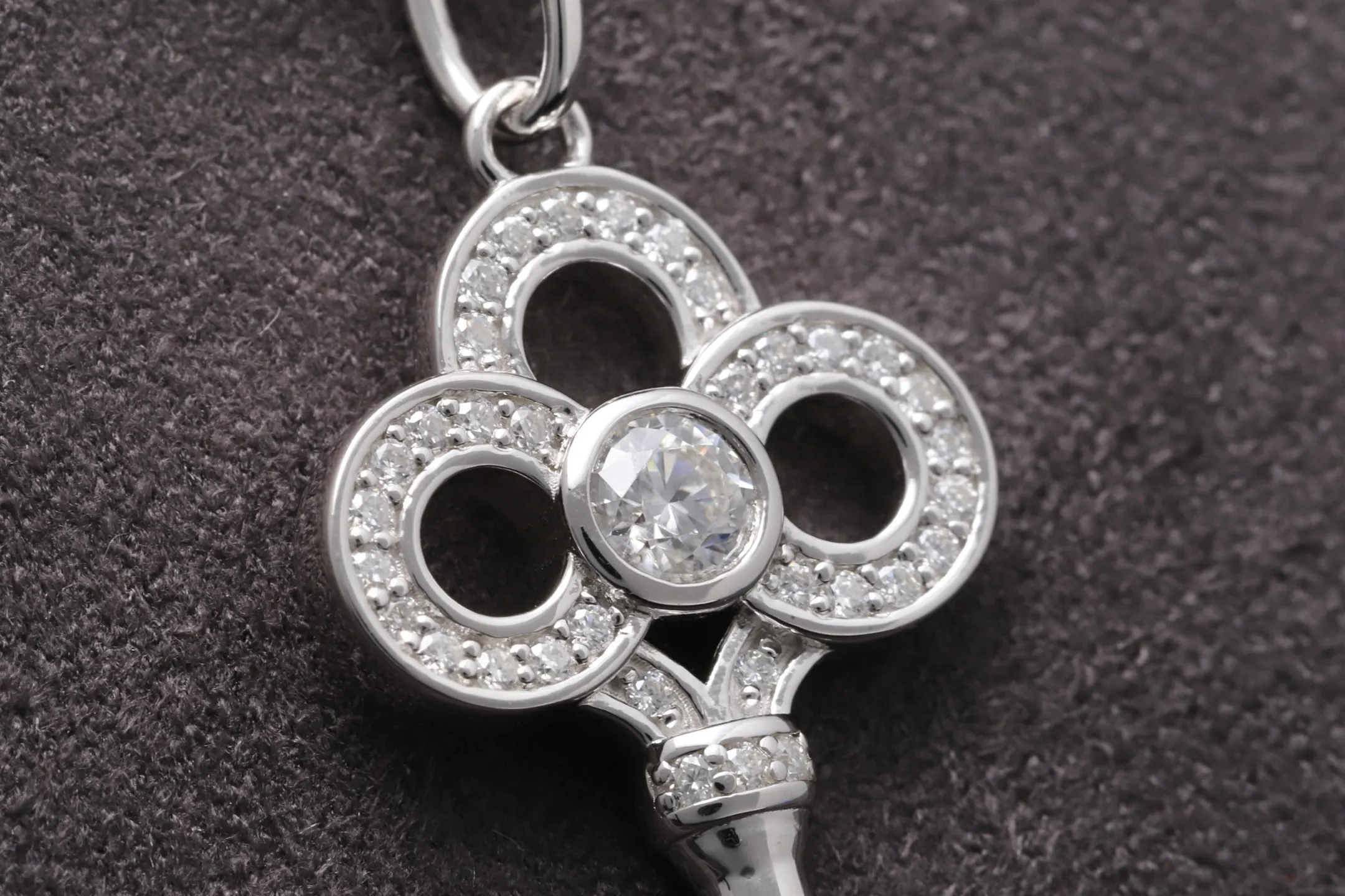 Fleur de Lis Key Pendant Necklace (Sterling Silver) D28516900 — view 7