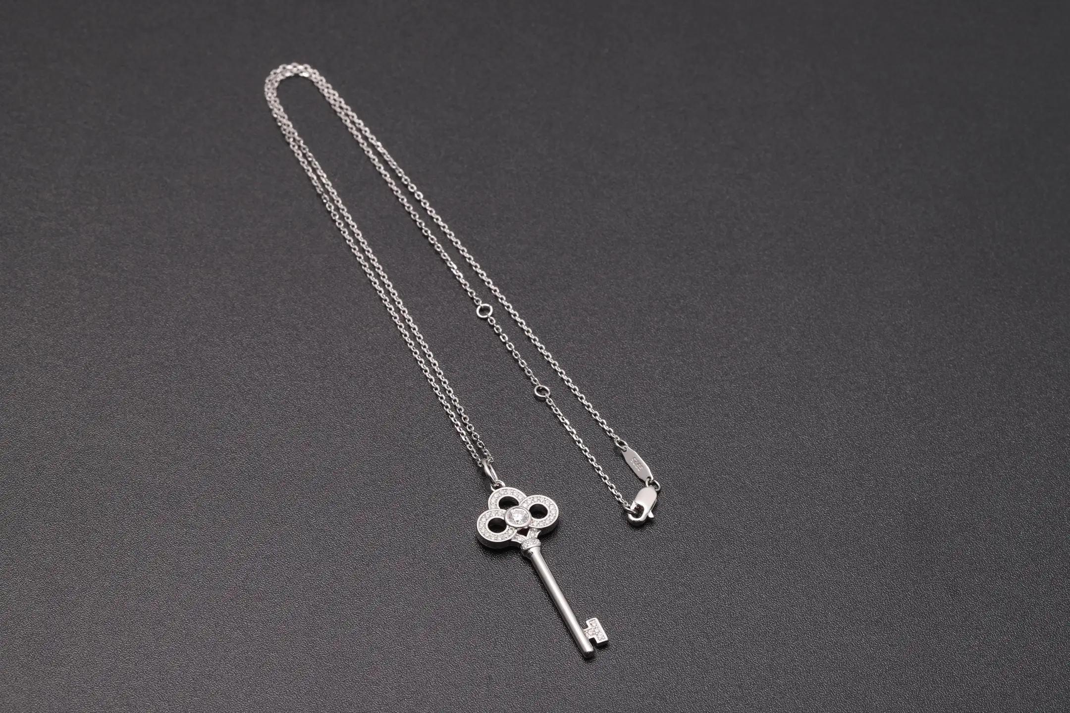Fleur de Lis Key Pendant Necklace (Sterling Silver) D28516900 — view 8