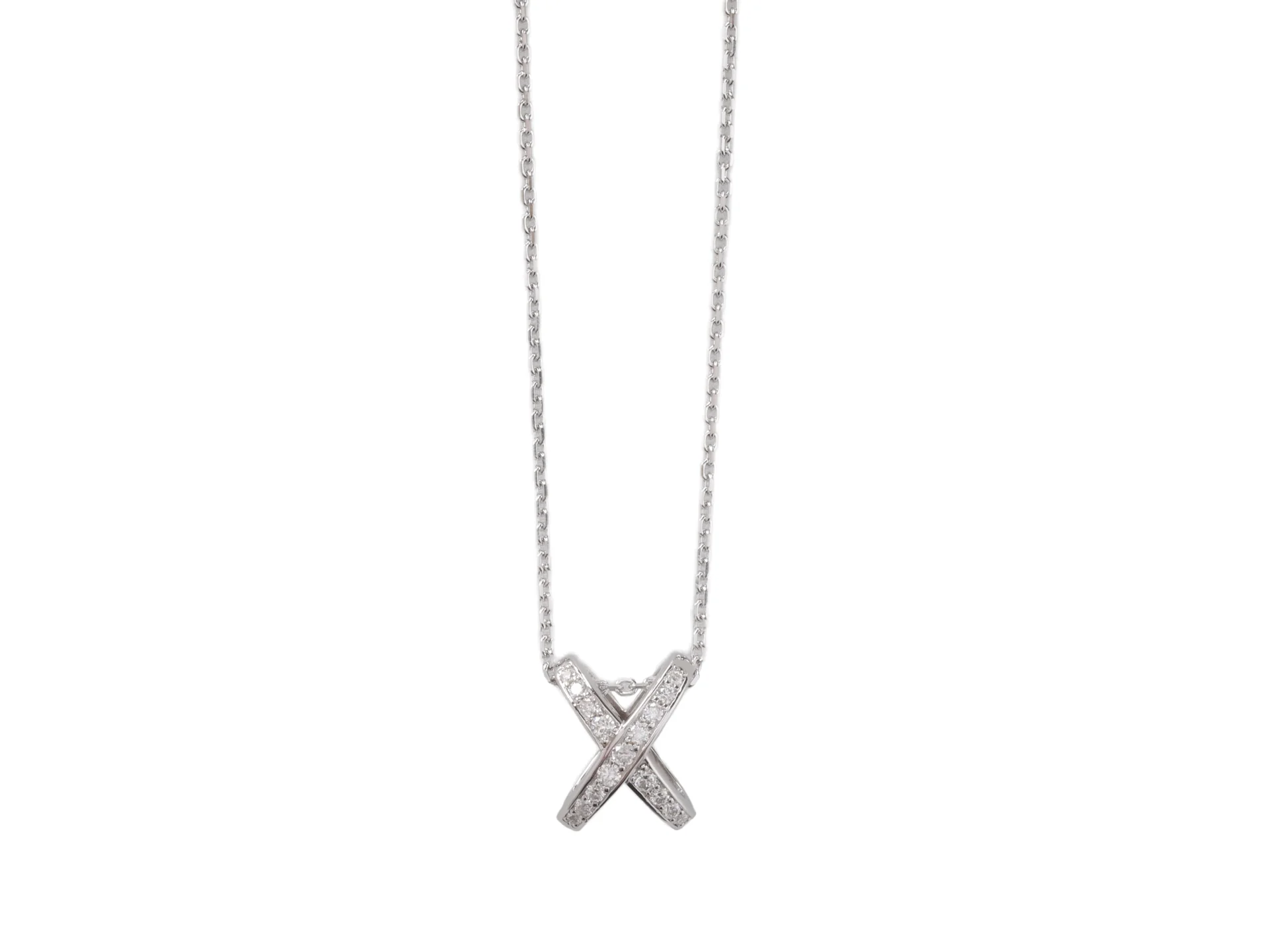 Moissanite Pavé X Pendant Necklace (Sterling Silver) D20016919