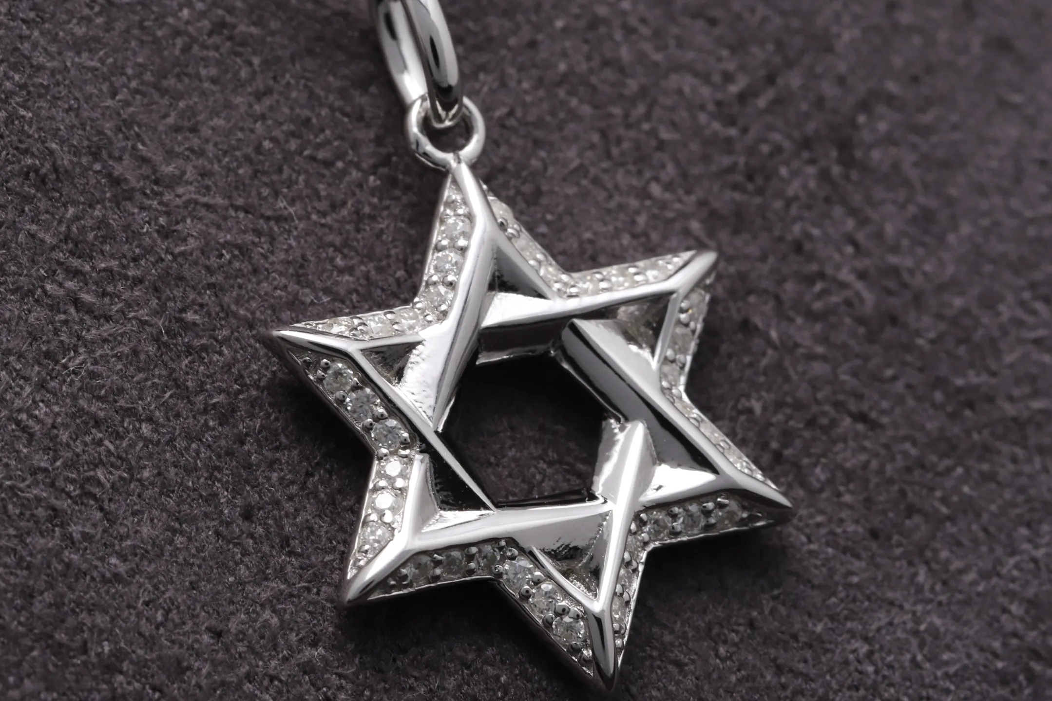 Chrome Hearts Star of David Moissanite Necklace (Sterling Silver) D25516872 — view 3