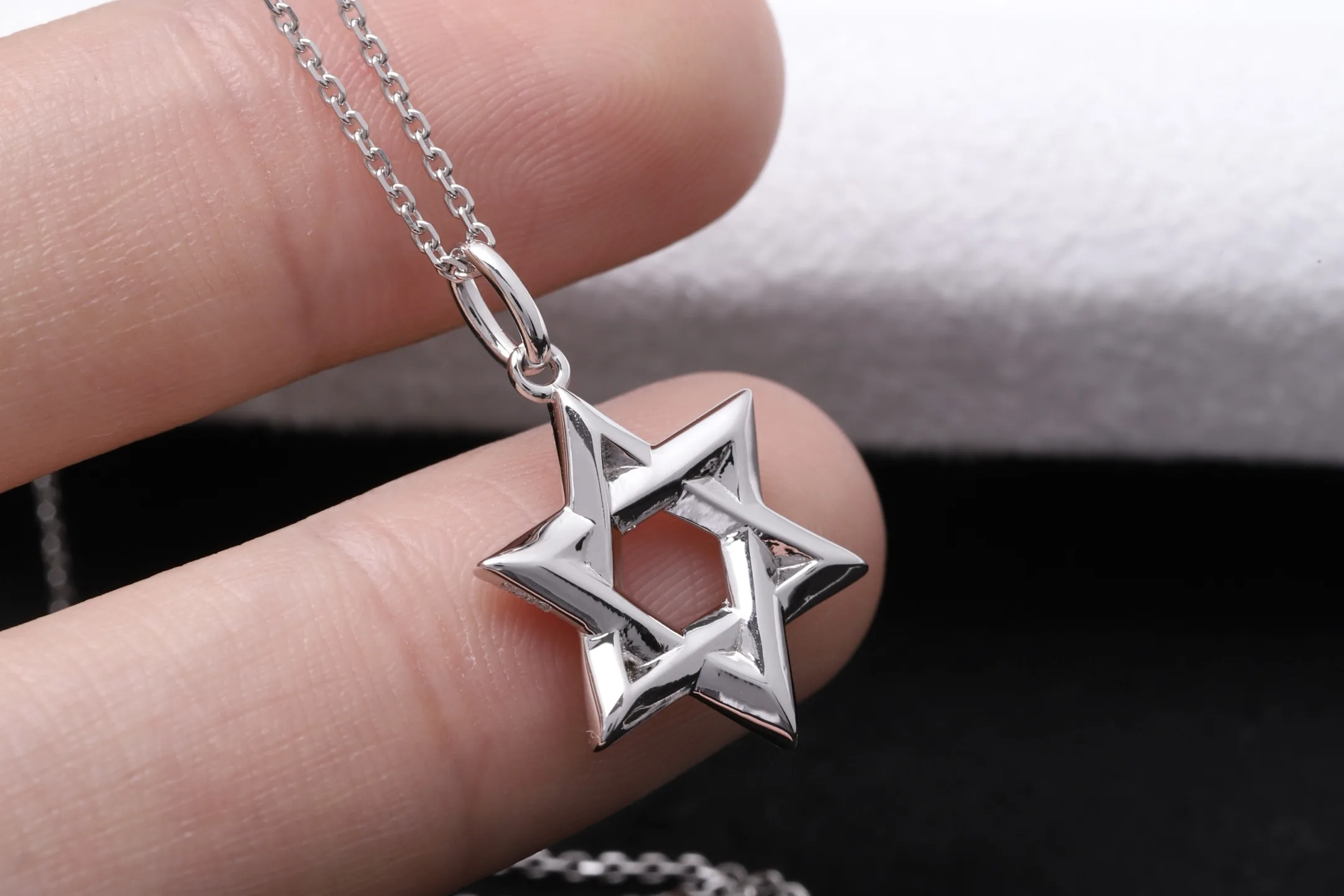 Chrome Hearts Star of David Moissanite Necklace (Sterling Silver) D25516872 — view 4