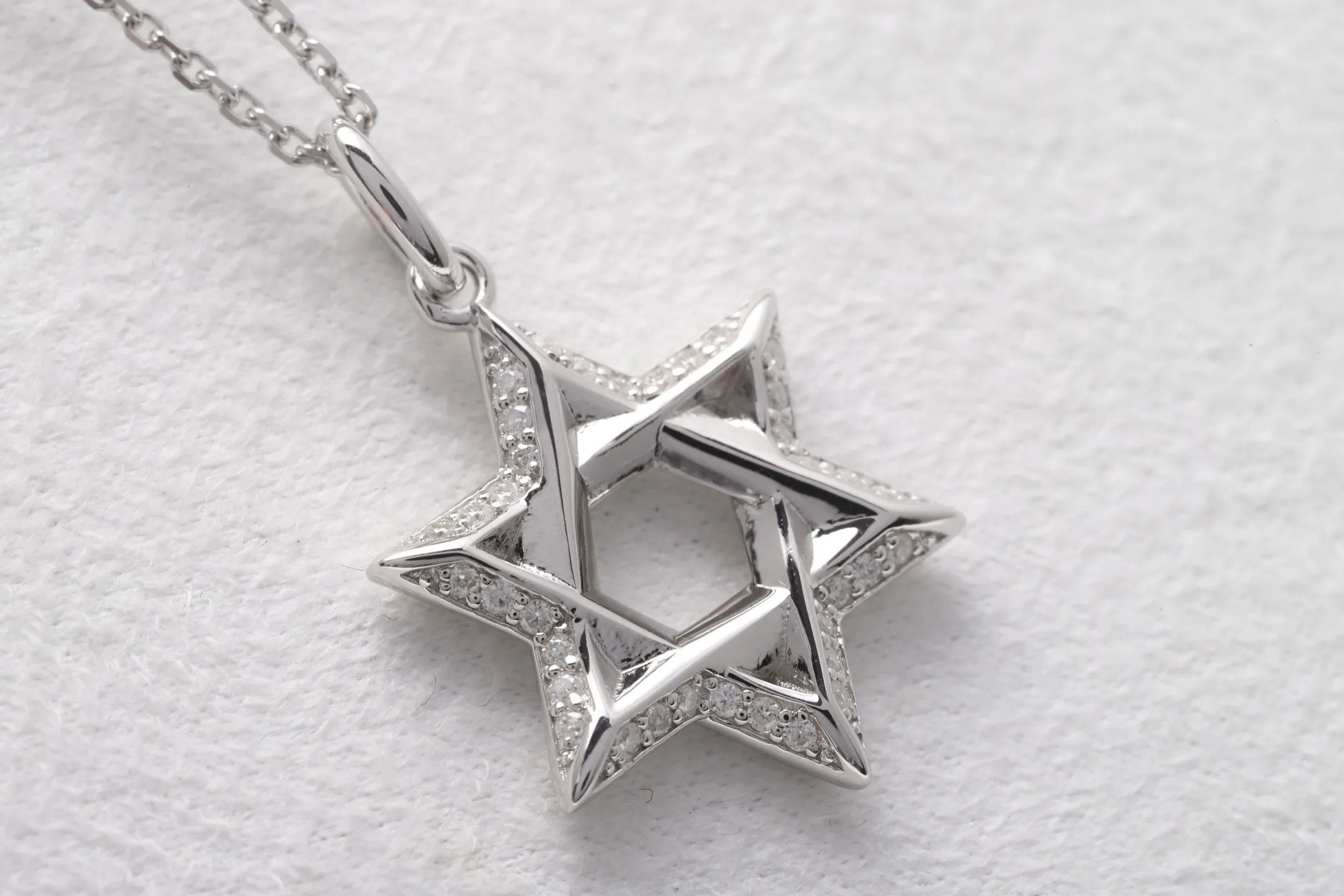 Chrome Hearts Star of David Moissanite Necklace (Sterling Silver) D25516872 — view 7