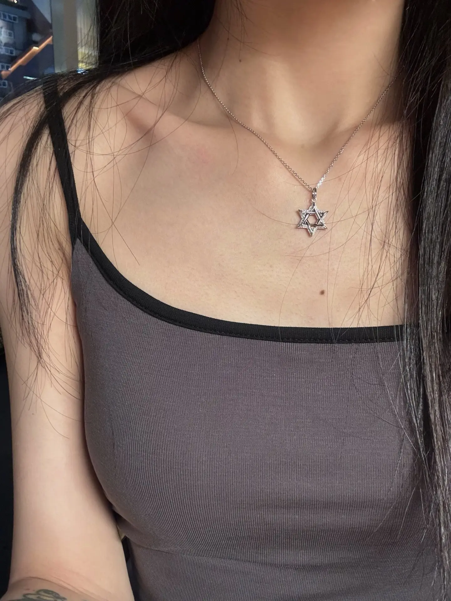 Chrome Hearts Star of David Moissanite Necklace (Sterling Silver) D25516872 — view 9