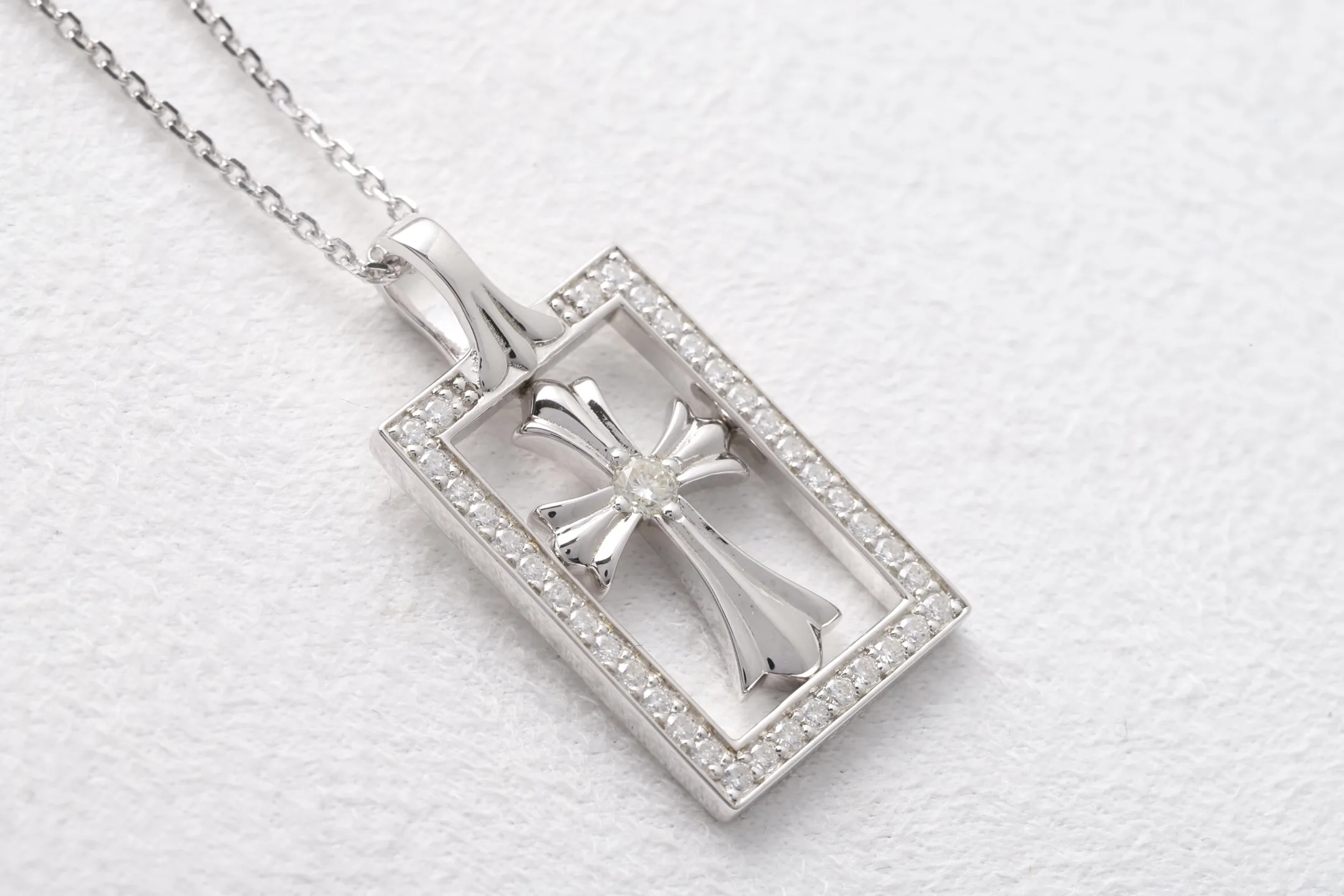 Chrome Hearts Framed Cross Moissanite Pendant Necklace D27516869 — view 7