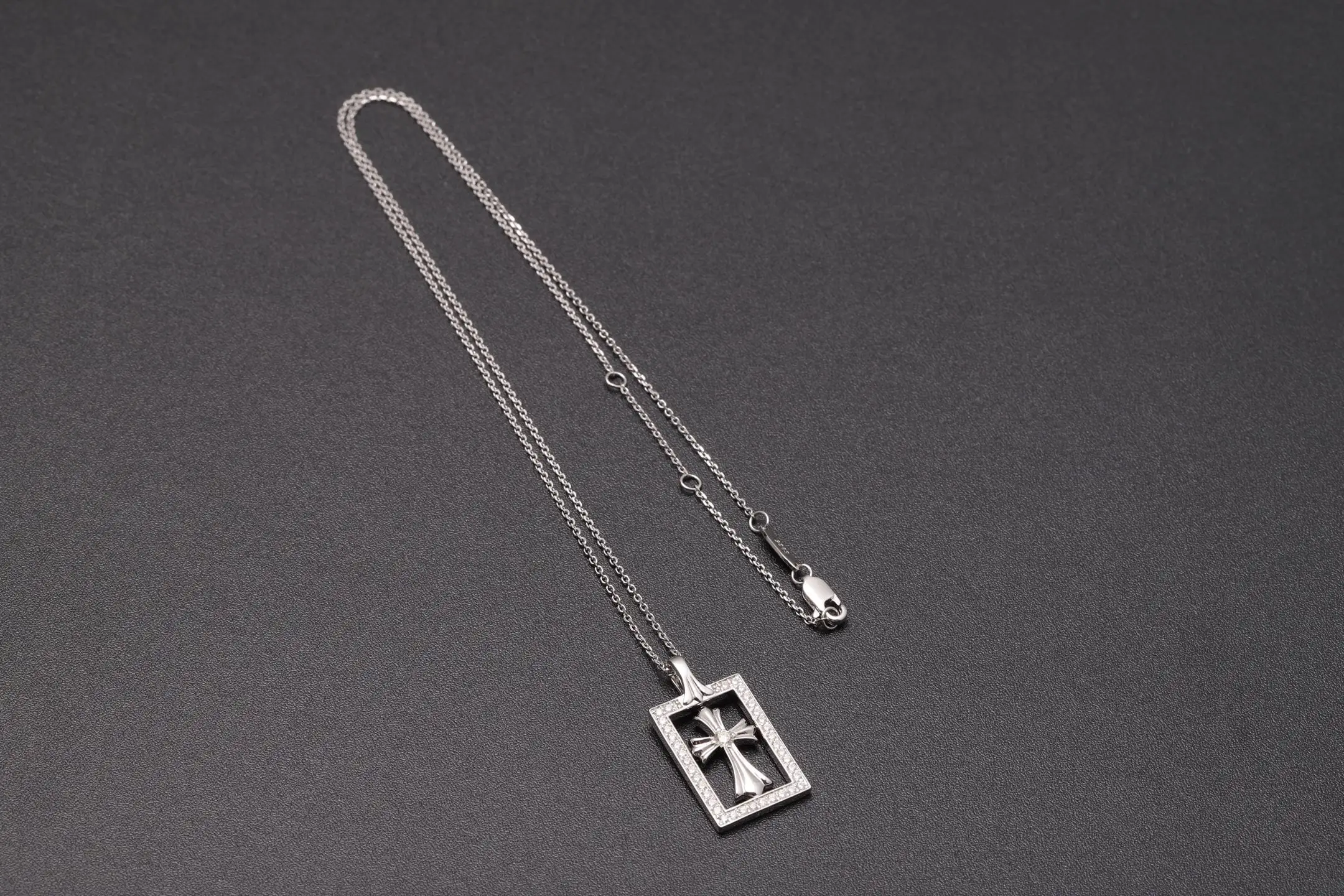 Chrome Hearts Framed Cross Moissanite Pendant Necklace D27516869 — view 9