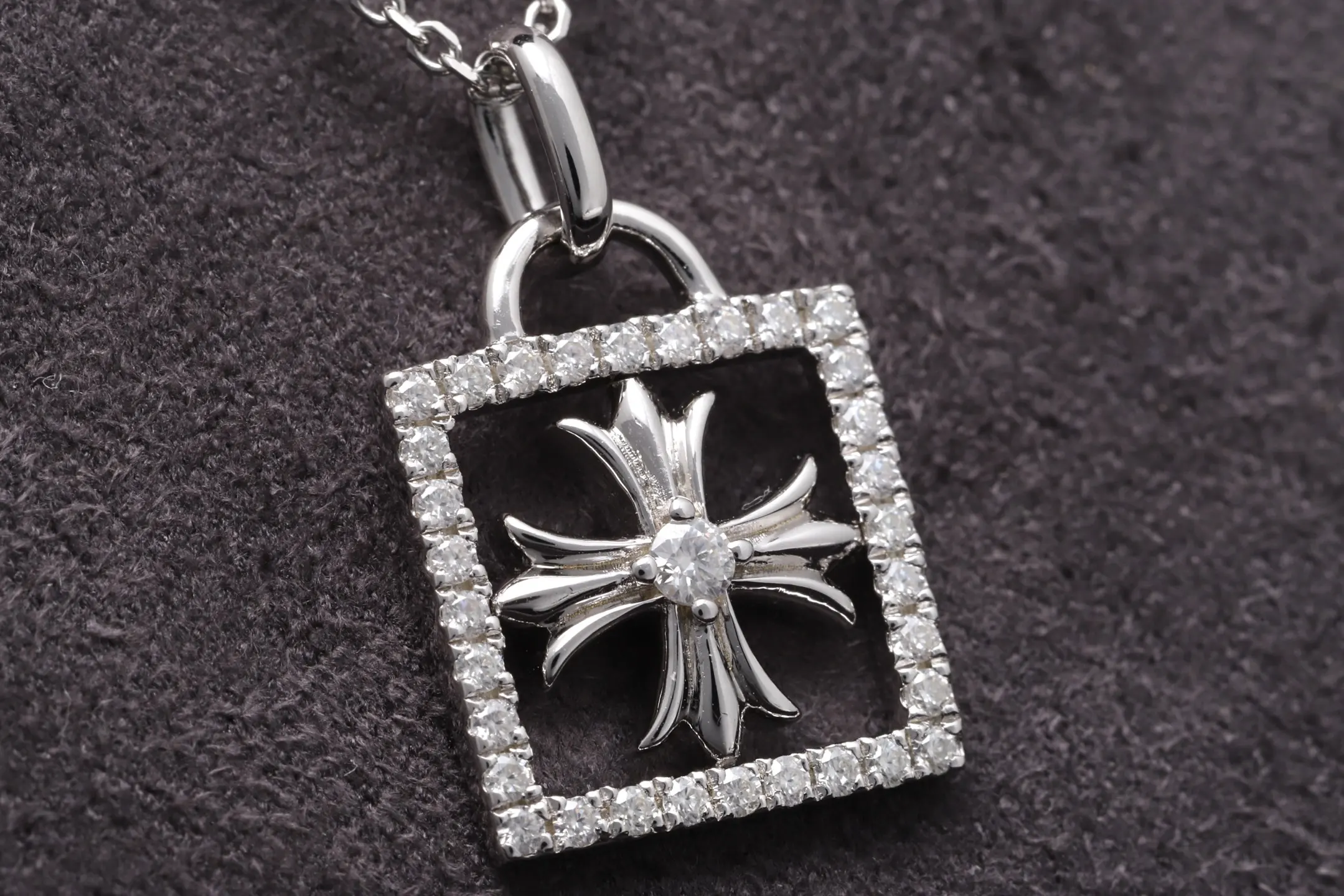 Chrome Hearts Cross Square Pendant Necklace (Sterling Silver) D23016811 — view 3