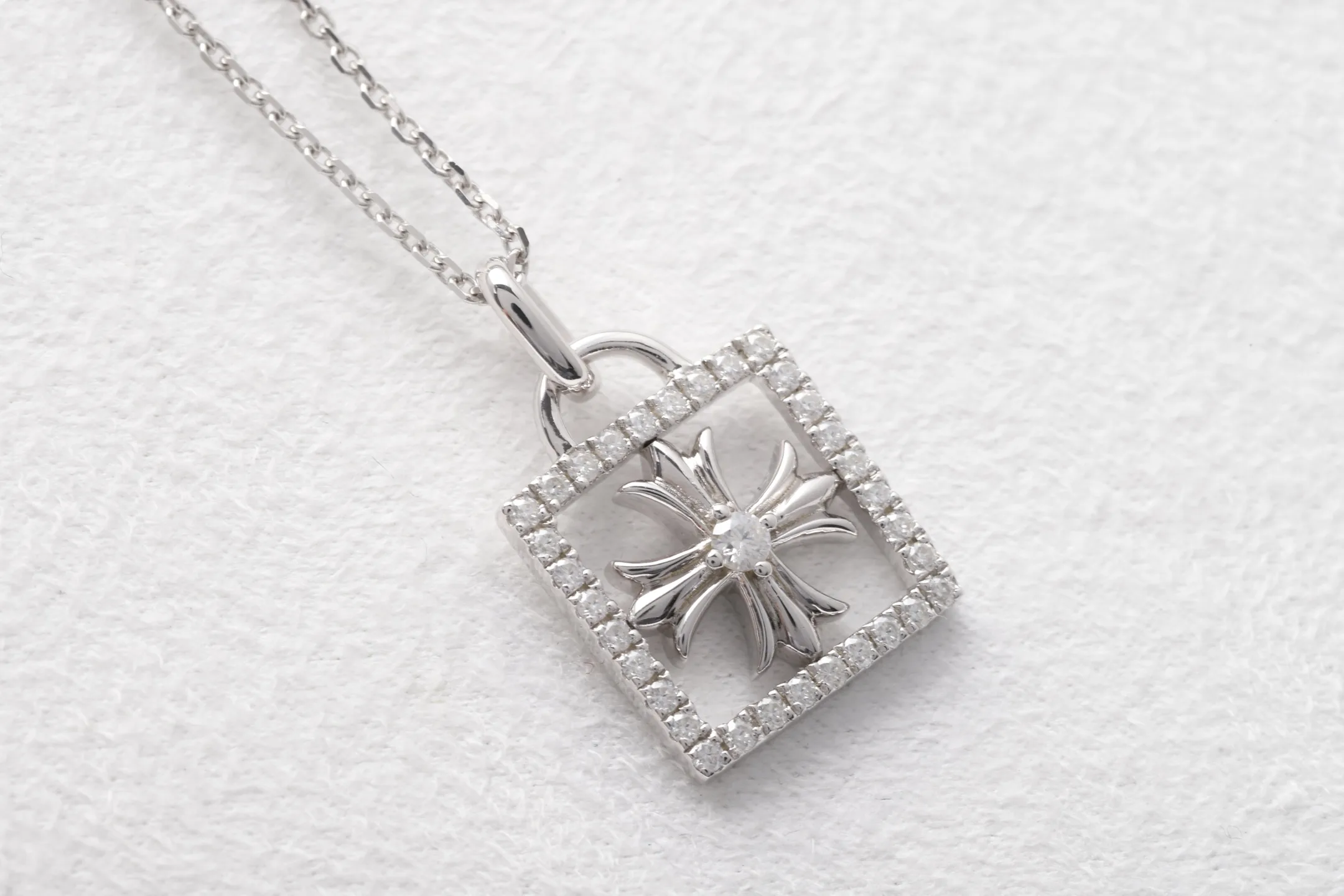Chrome Hearts Cross Square Pendant Necklace (Sterling Silver) D23016811 — view 7