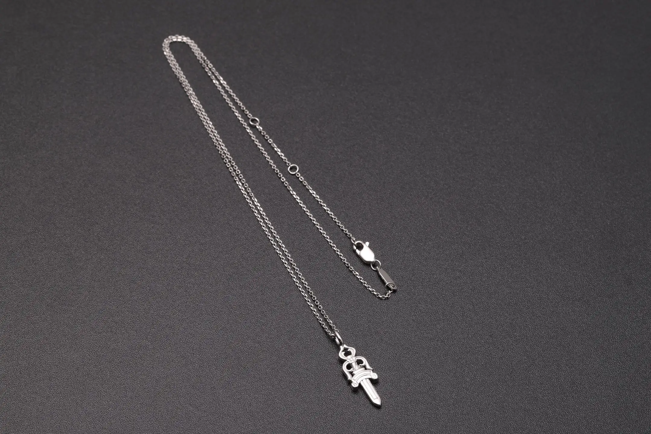 Dagger and Crown Pendant Necklace (Sterling Silver) D18016870 — view 7