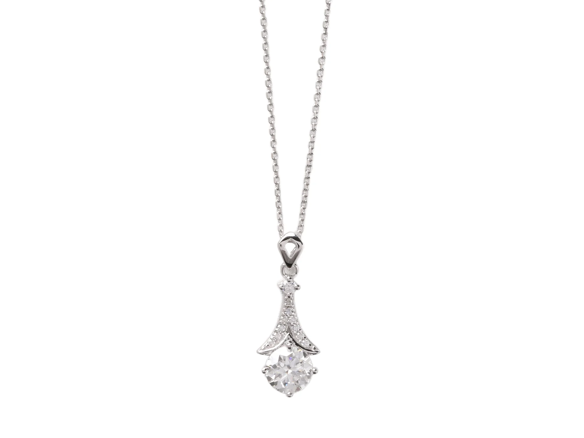 Moissanite 'Little Dress' Pendant Necklace (Sterling Silver) D21016898